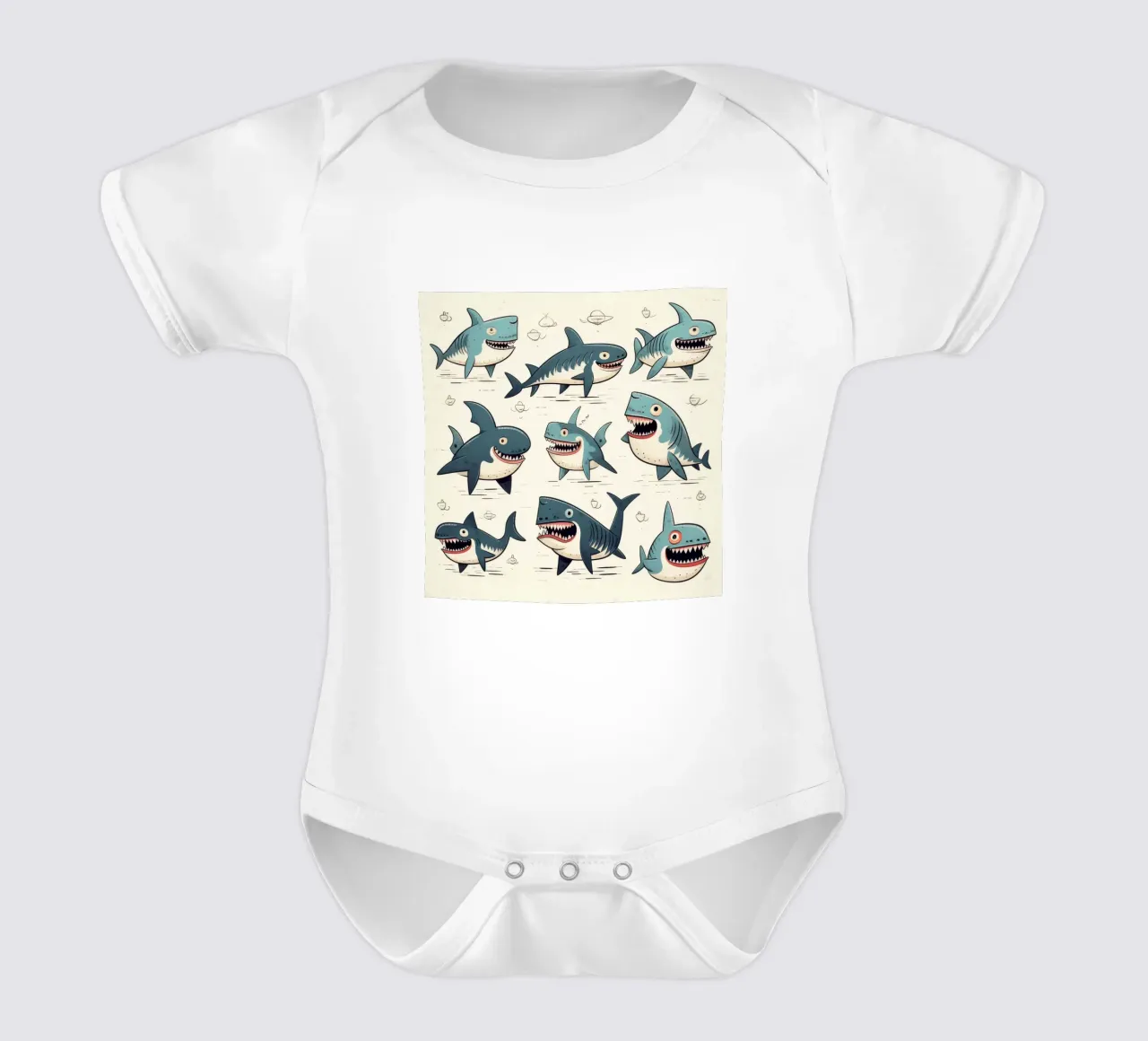 Pandilla Retro Shark body de bebé de Funny Animals