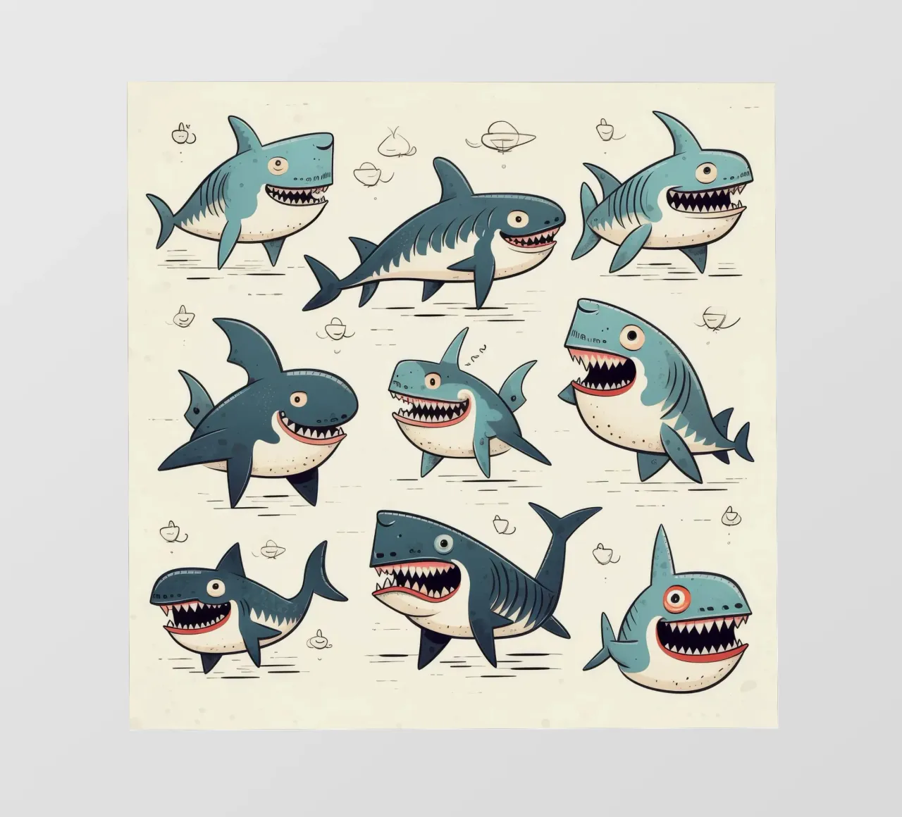 Retro Shark Gang pellicola backlit da Funny Animals