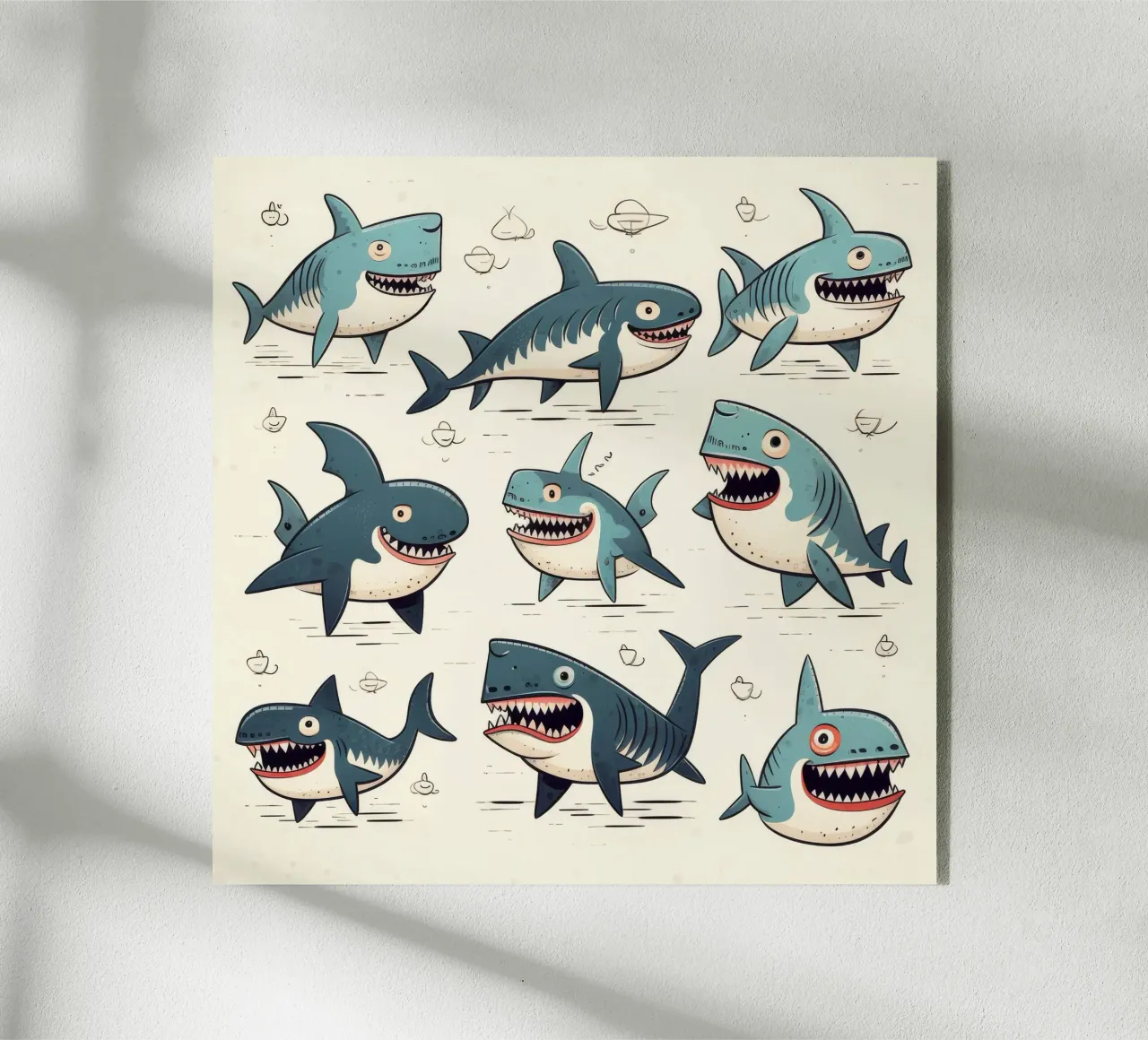 Pandilla Retro Shark metacrilato de Funny Animals