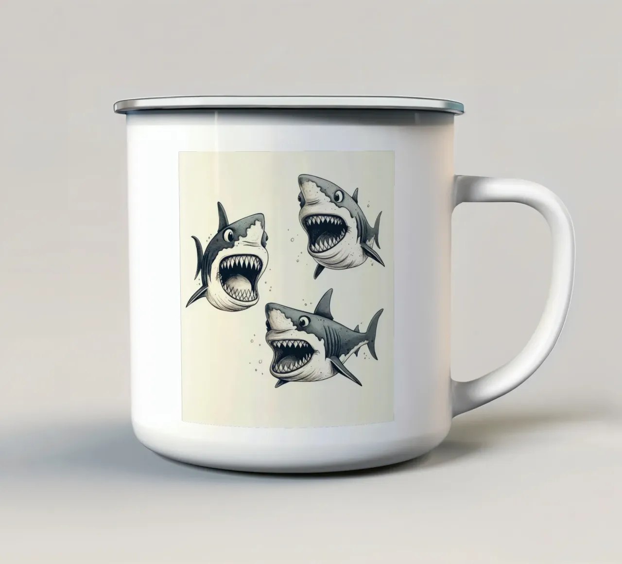 Retro Shark Gang tazza in smalto da Funny Animals