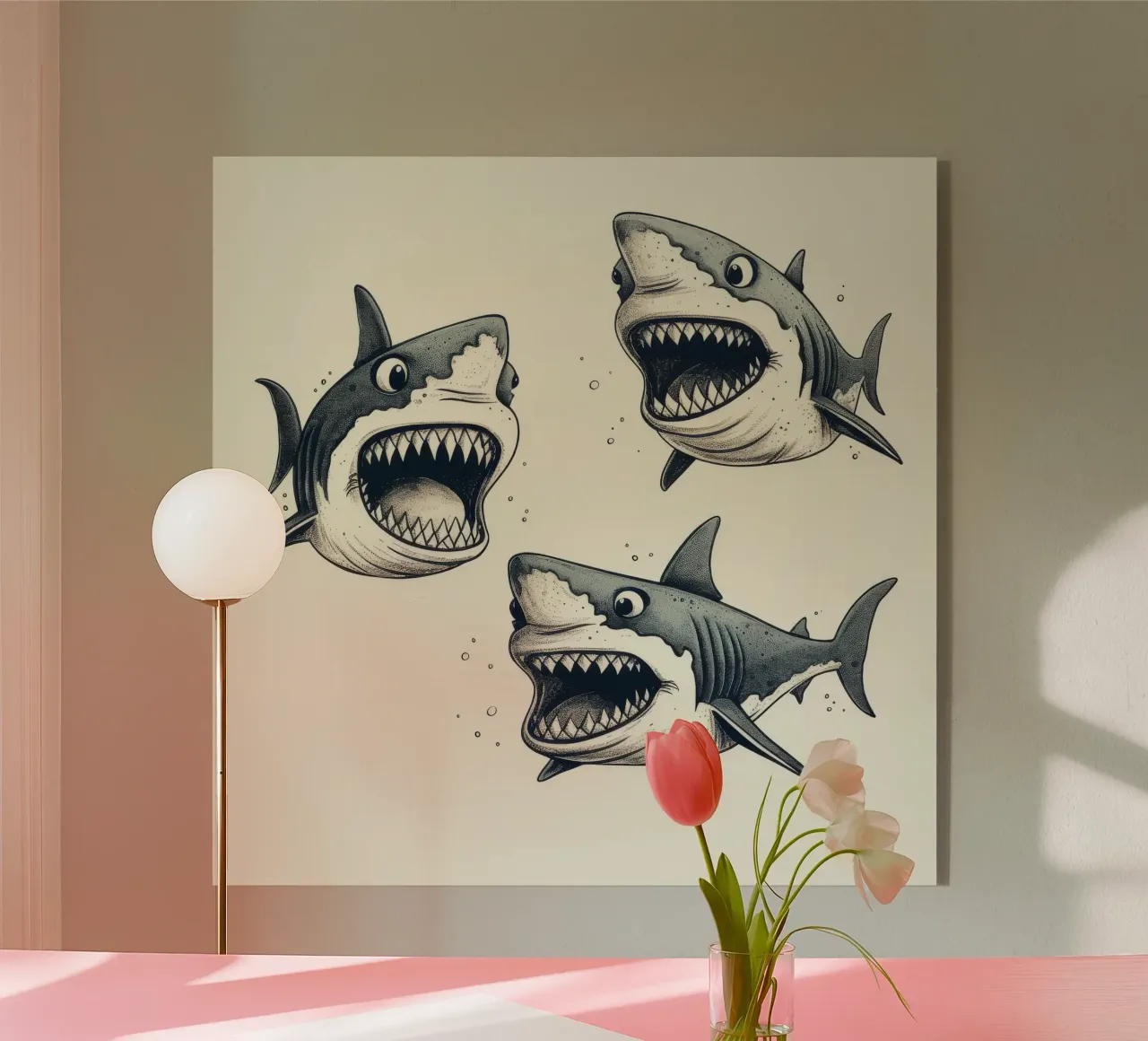Pandilla Retro Shark metacrilato de Funny Animals