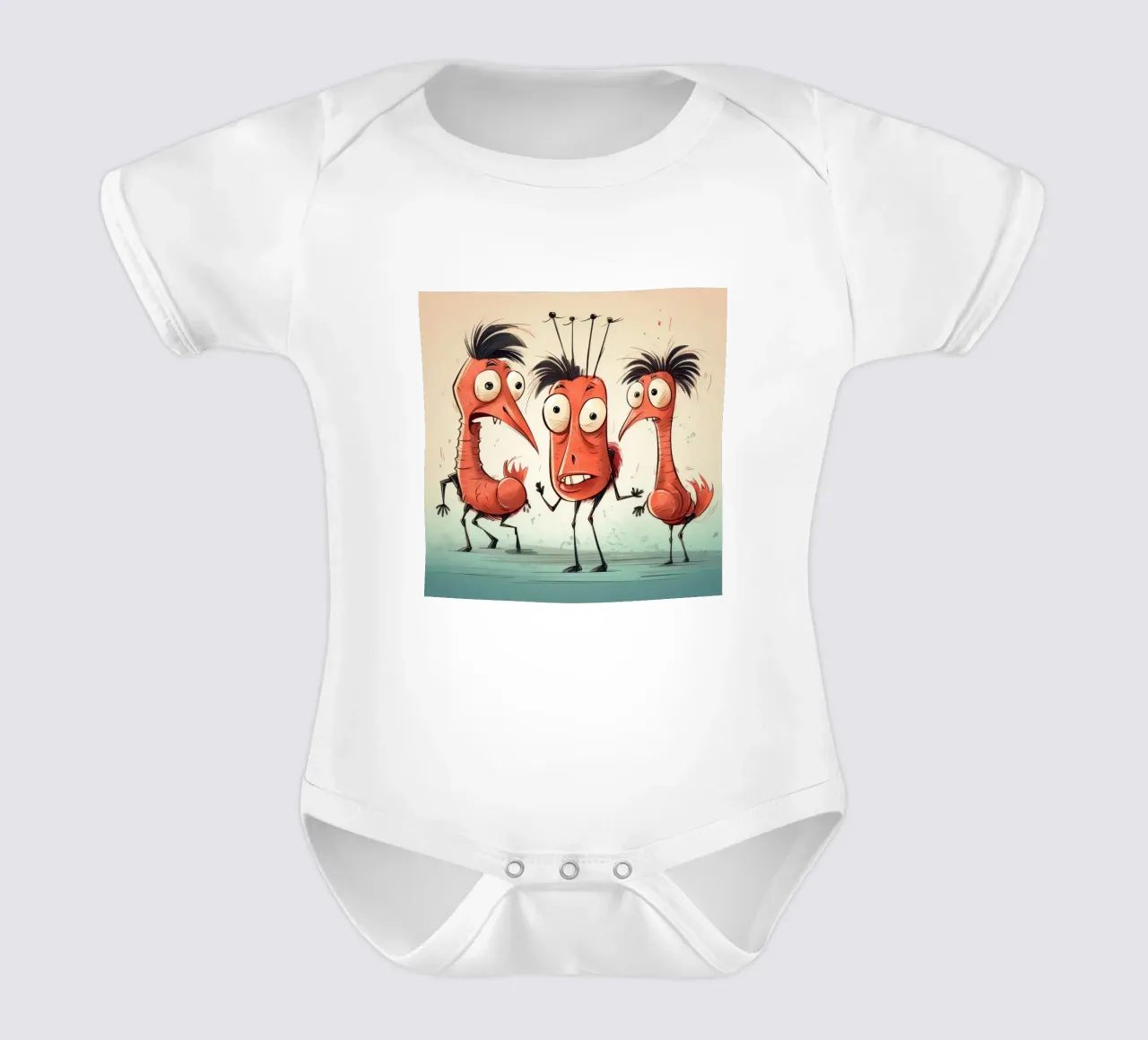 Pandilla de gambas retro body de bebé de Funny Animals