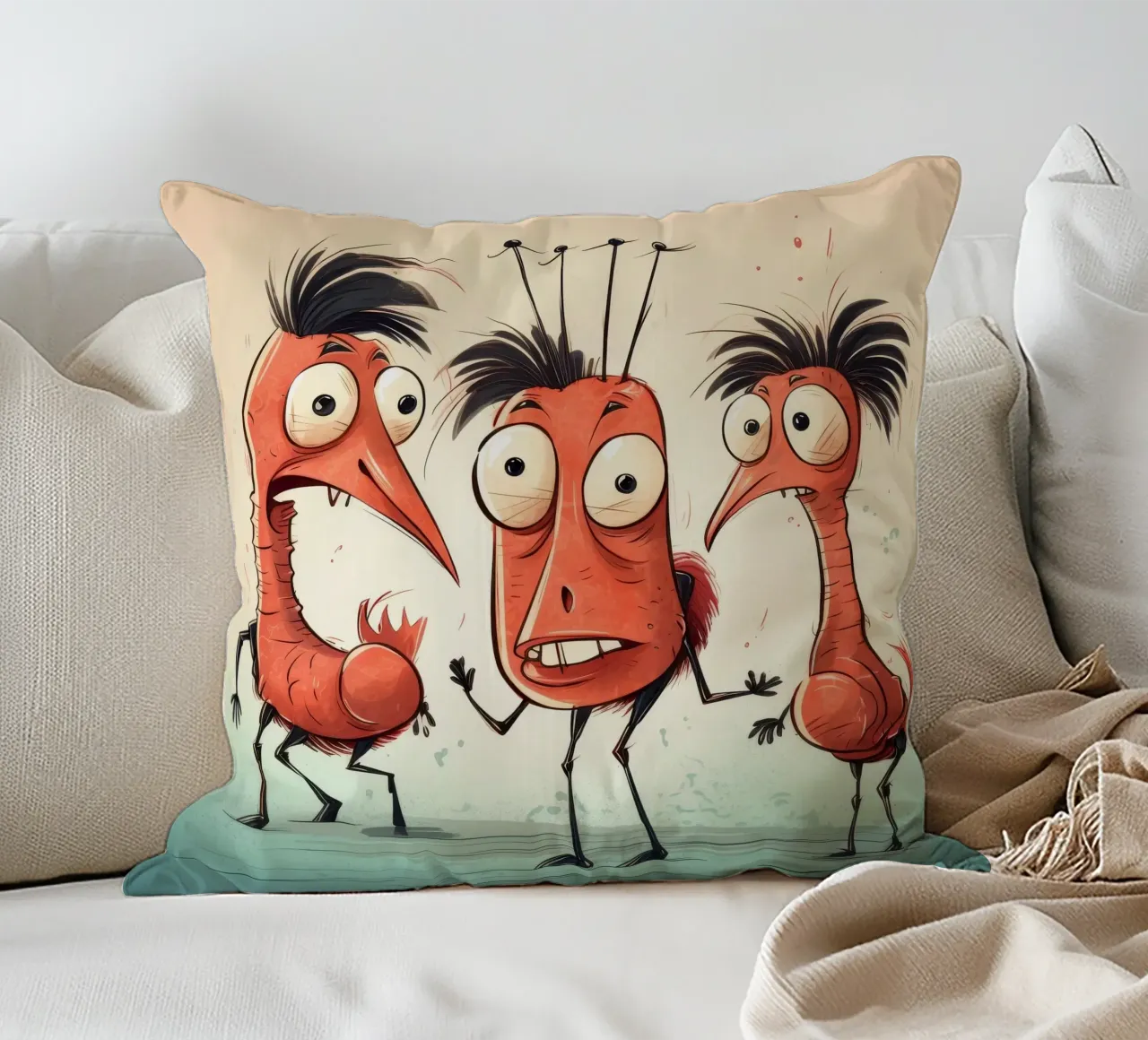 Gang di gamberi retrò cuscino da Funny Animals