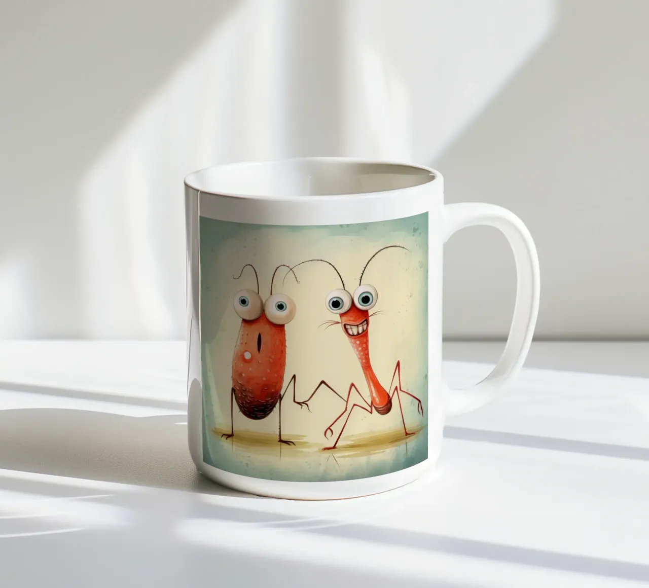 Duo di gamberi retrò tazza in ceramica da Funny Animals
