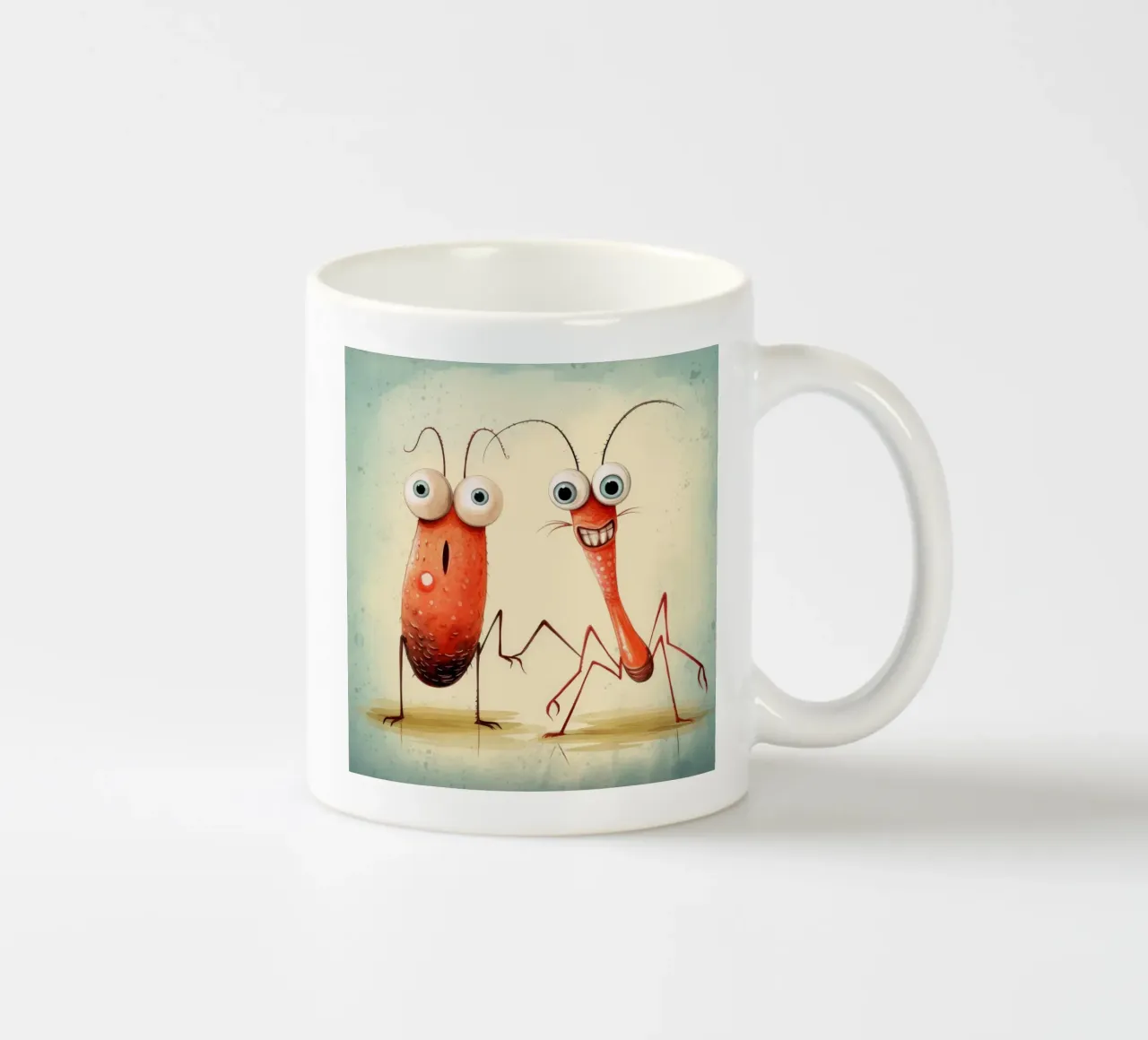 Duo di gamberi retrò tazza in ceramica da Funny Animals