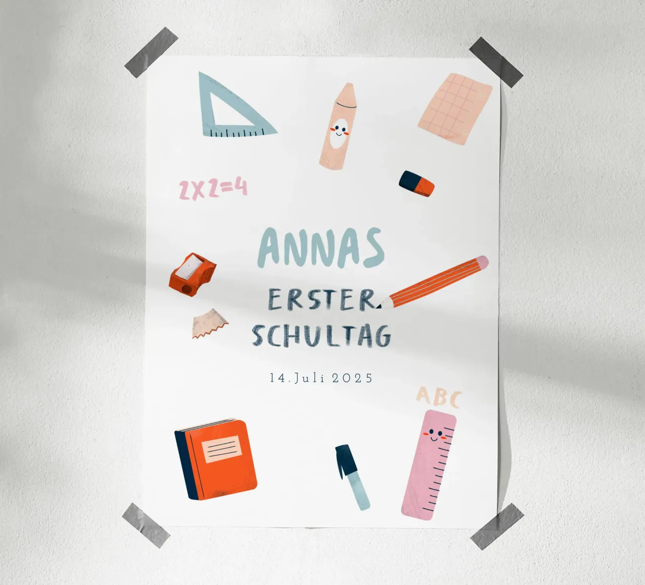 Schulzeug poster con telaio in legno da Kartenliebe
