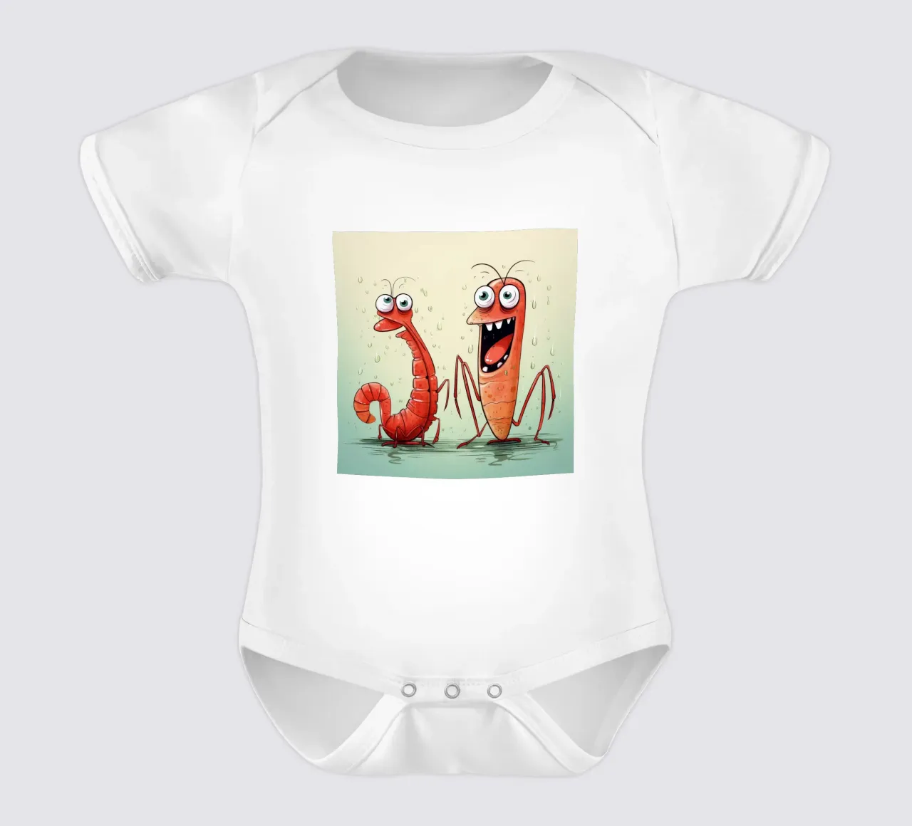 Duo di gamberi retrò body neonato maniche corte da Funny Animals