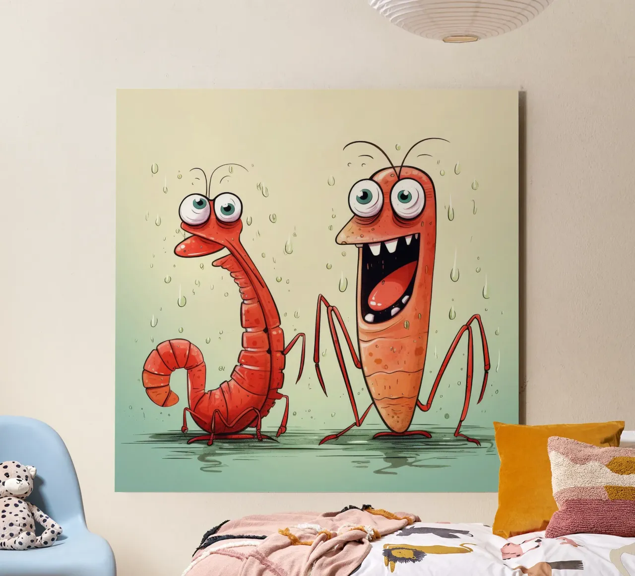 Duo di gamberi retrò alluminio dibond da Funny Animals