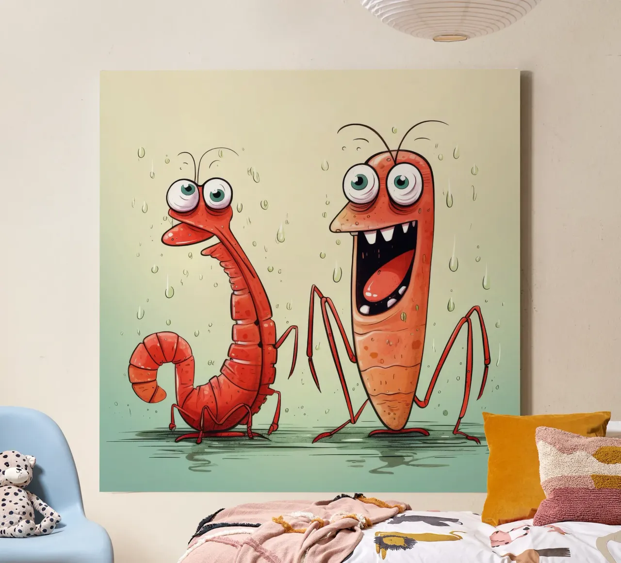 Duo de crevettes rétro toile de Funny Animals