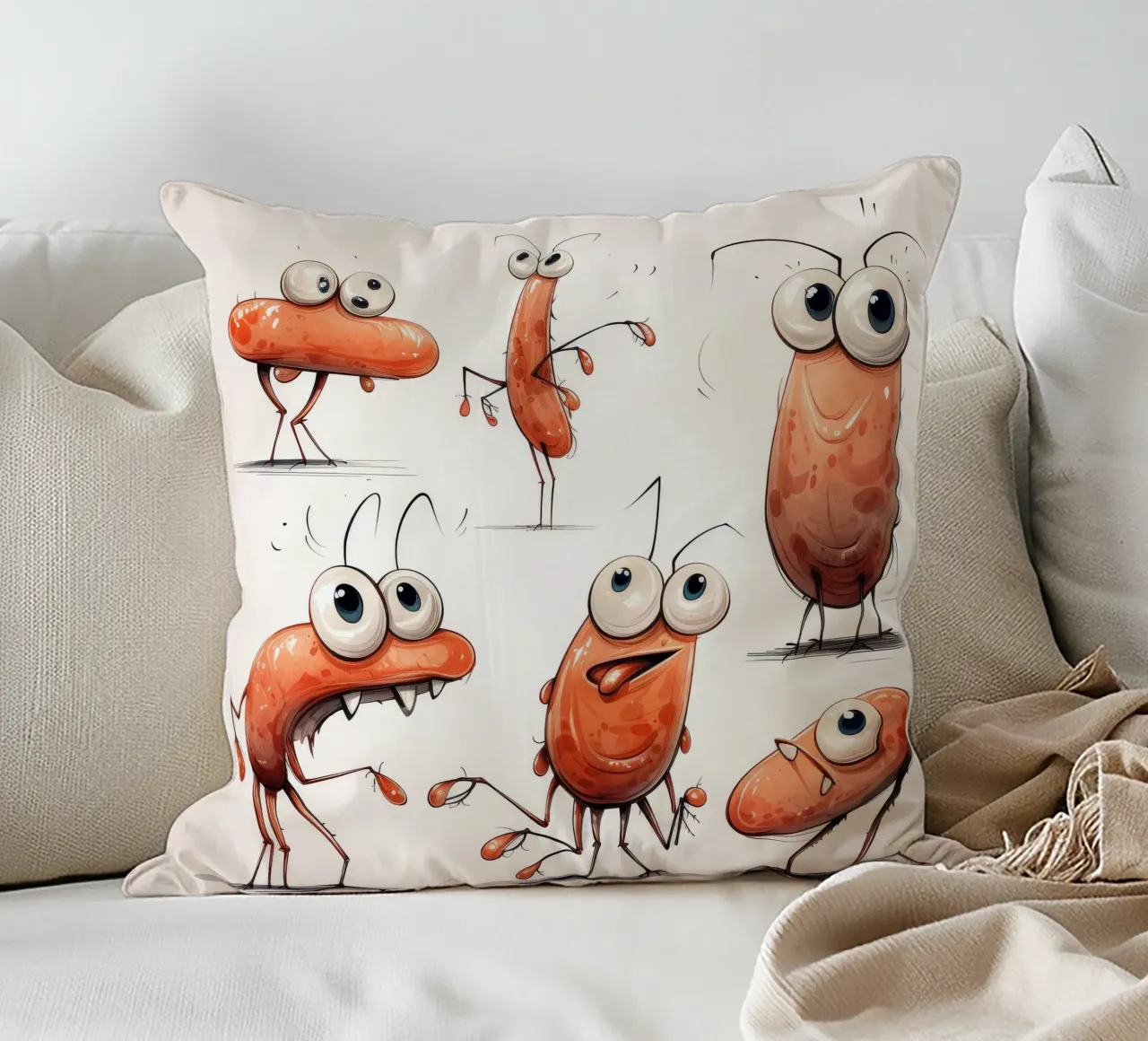 Gang di gamberi retrò cuscino da Funny Animals