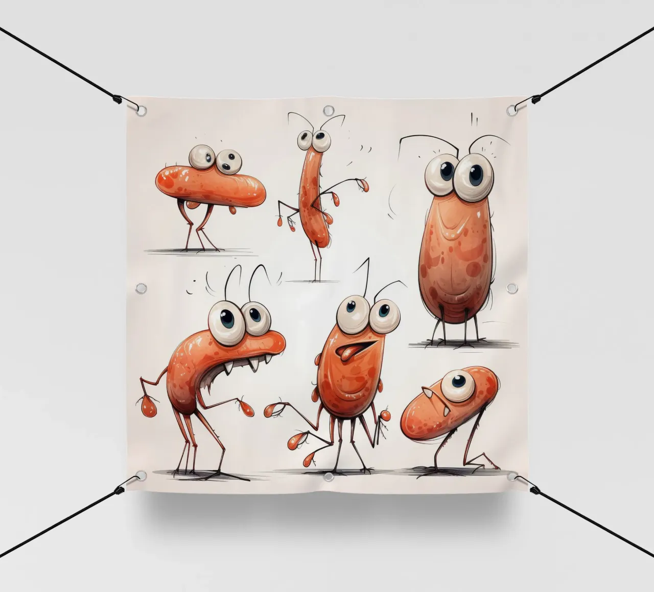 Gang di gamberi retrò telo in pvc da Funny Animals