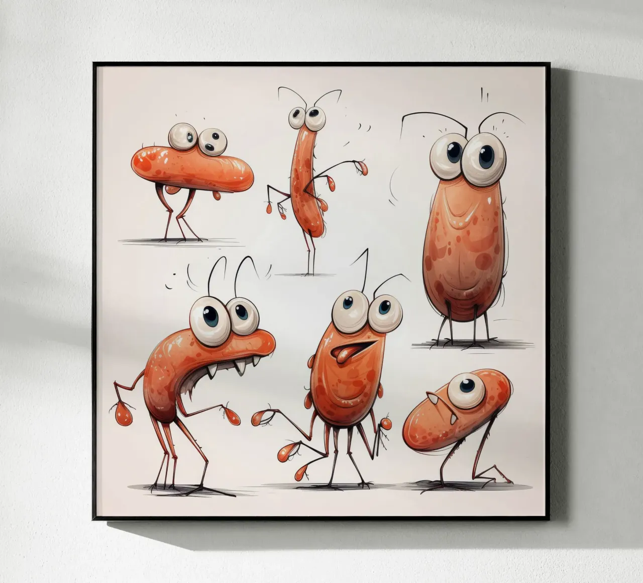 Pandilla de gambas retro metacrilato de Funny Animals