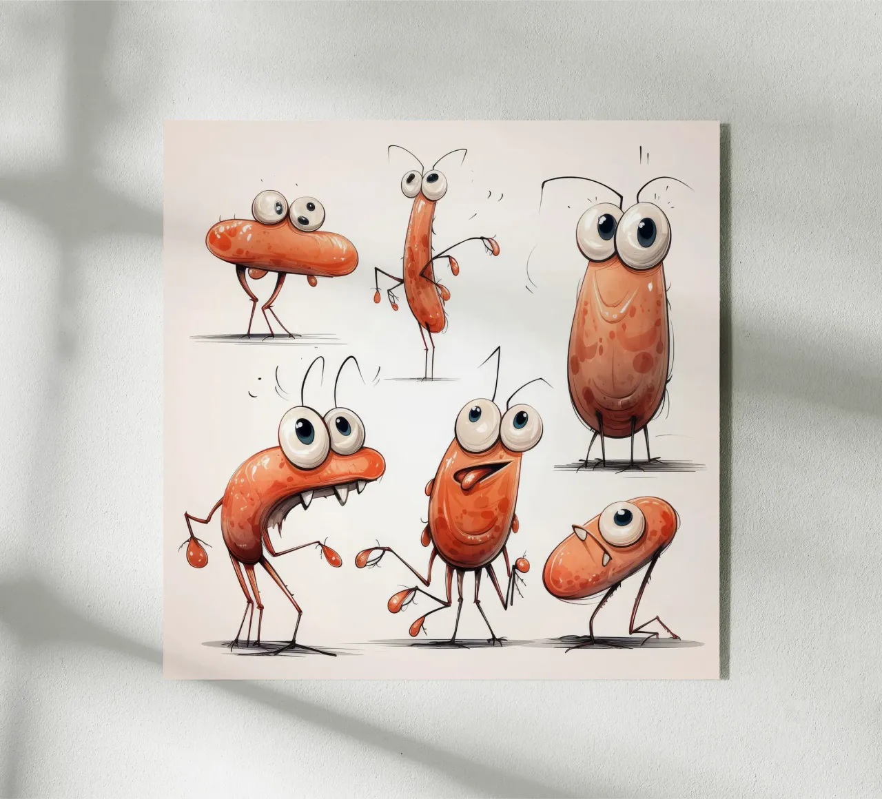 Pandilla de gambas retro metacrilato de Funny Animals