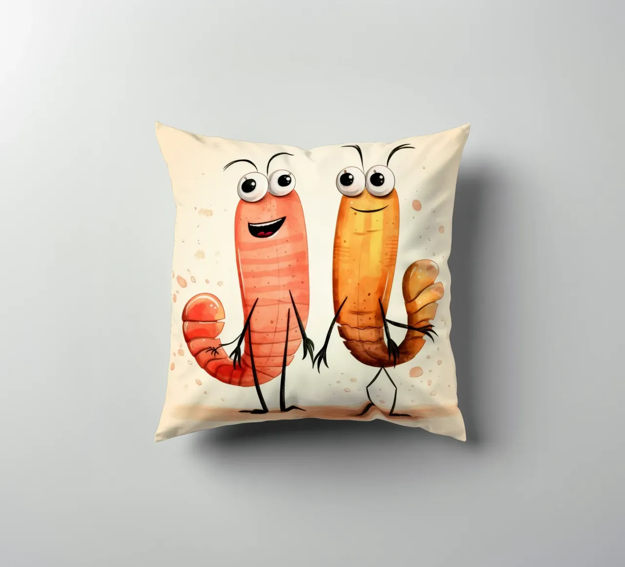 Duo di gamberi retrò cuscino da Funny Animals