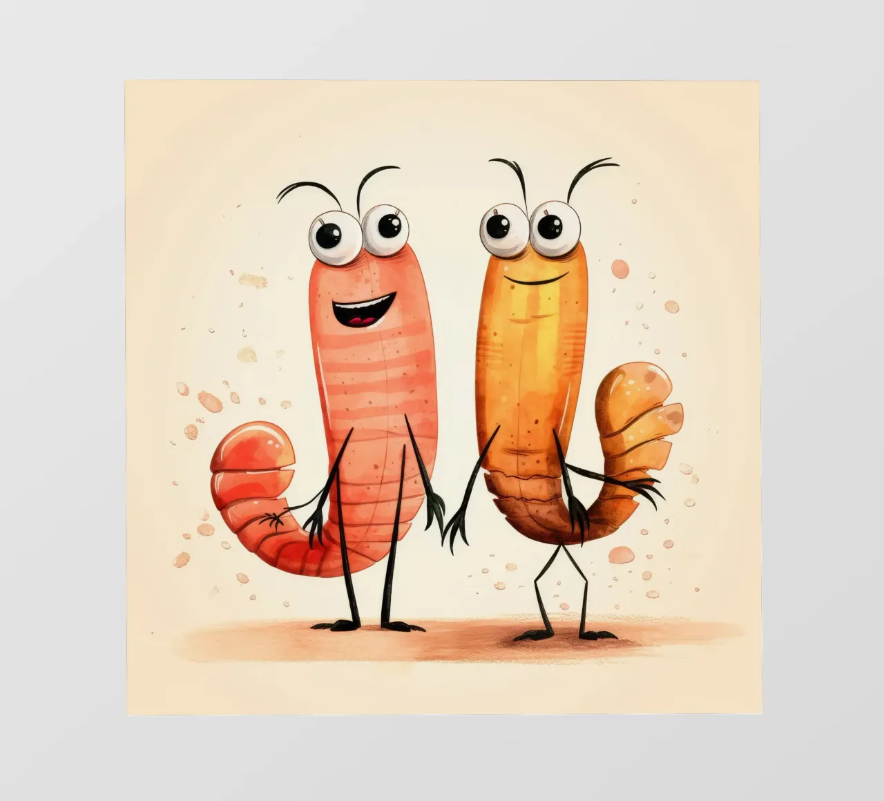 Retro Shrimp Duo photo wallpaper by Funny Animals