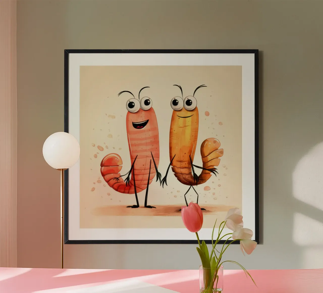 Duo di gamberi retrò carta hahnemühle da Funny Animals