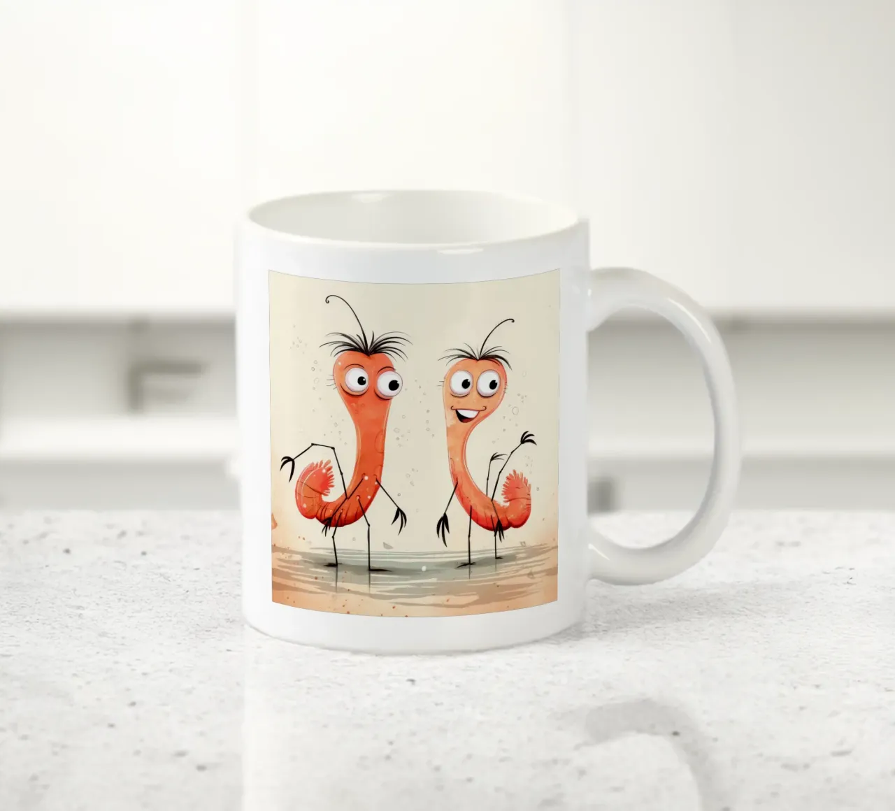 Duo di gamberi retrò tazza in ceramica da Funny Animals