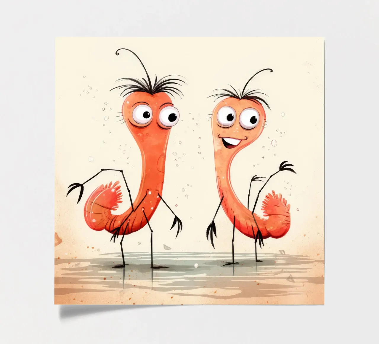 Dúo de gambas retro pack de pegatina de Funny Animals