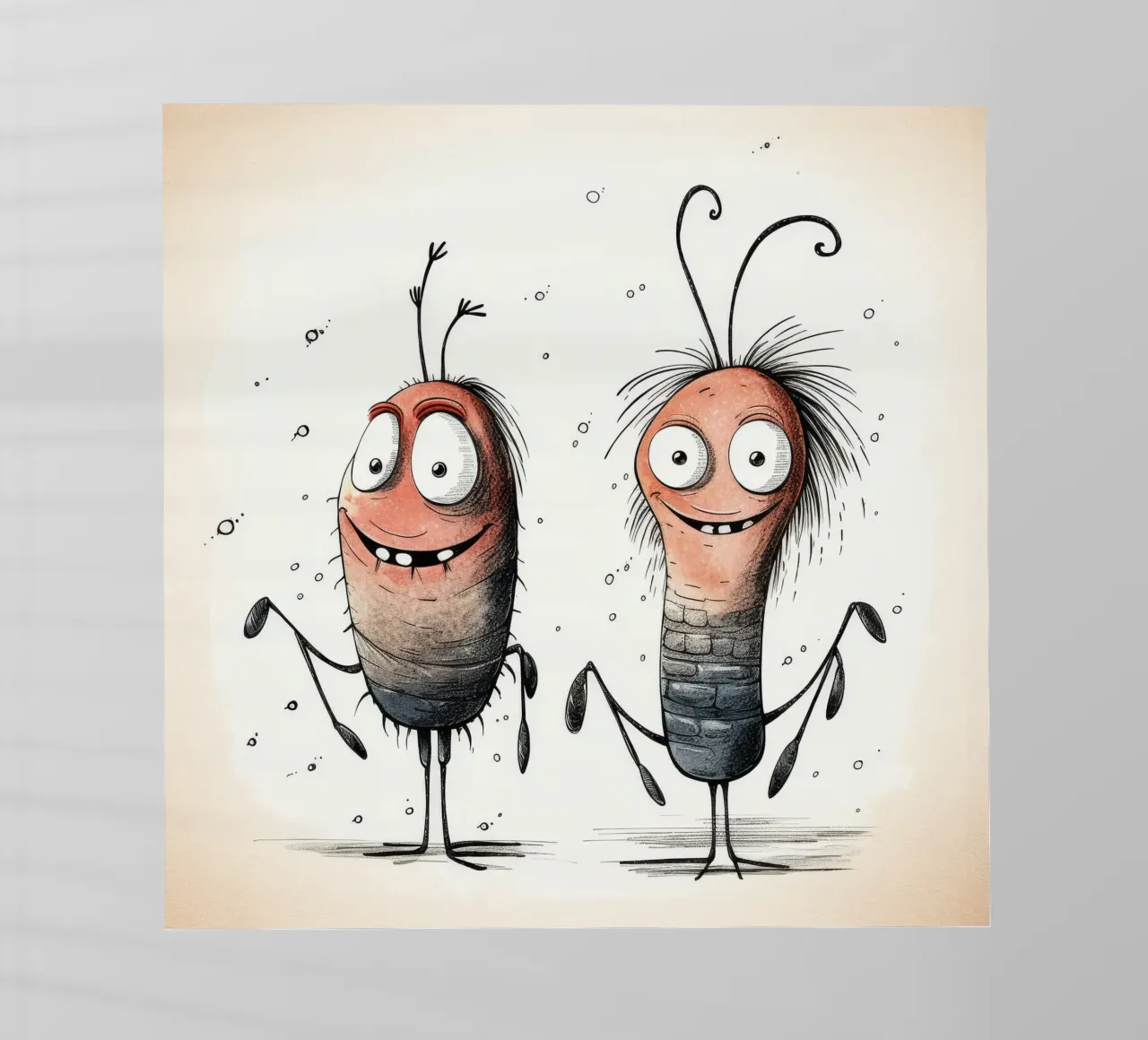 Duo di gamberi retrò pellicola backlit da Funny Animals