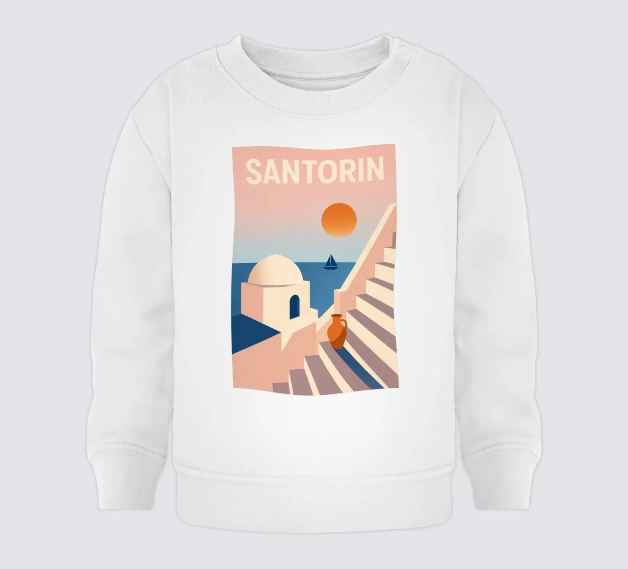 SANTORIN - I passi per la fuga felpa neonato da JETLAG | affiches voyage