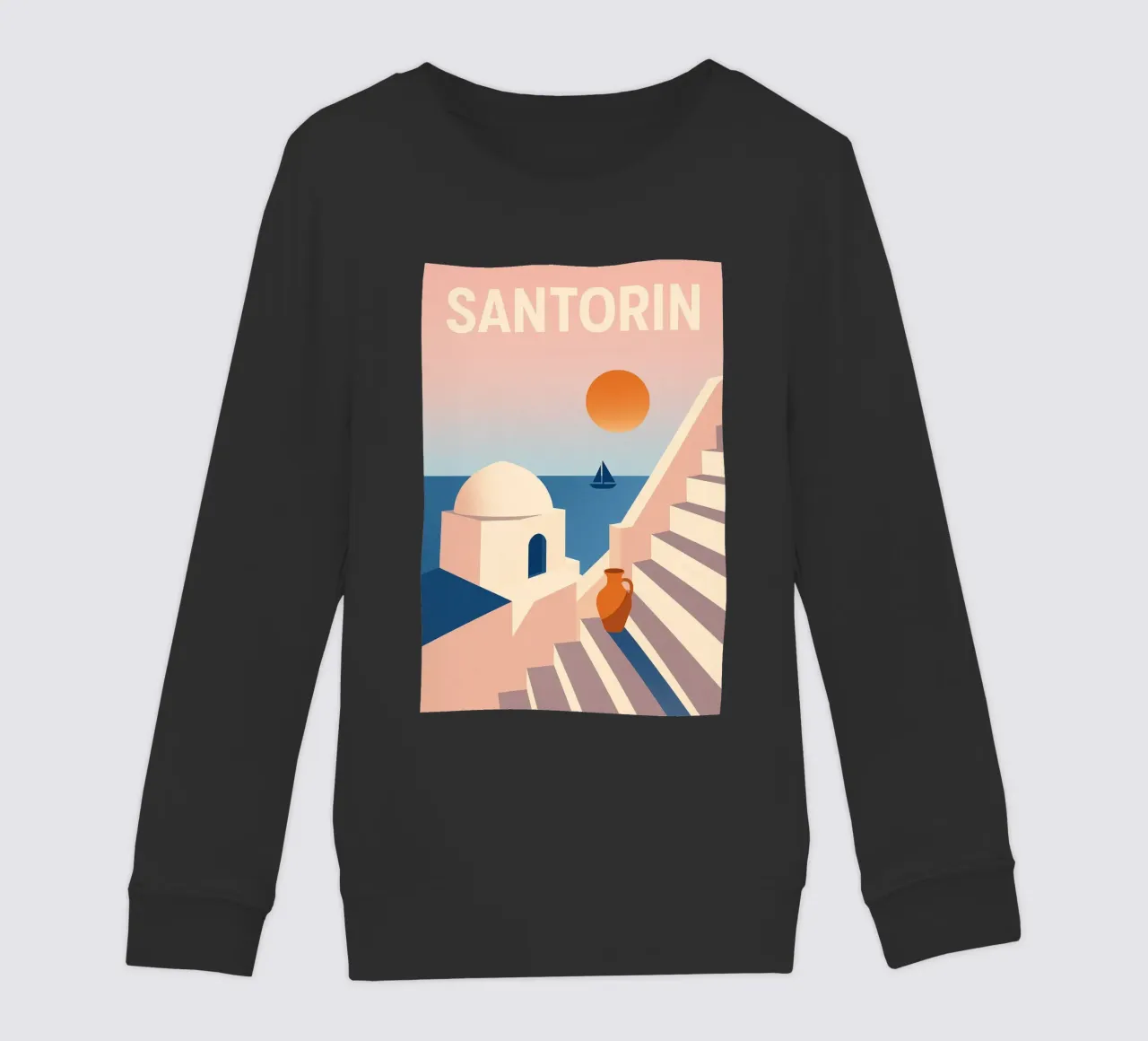 SANTORIN - I passi per la fuga felpa bambino da JETLAG | affiches voyage