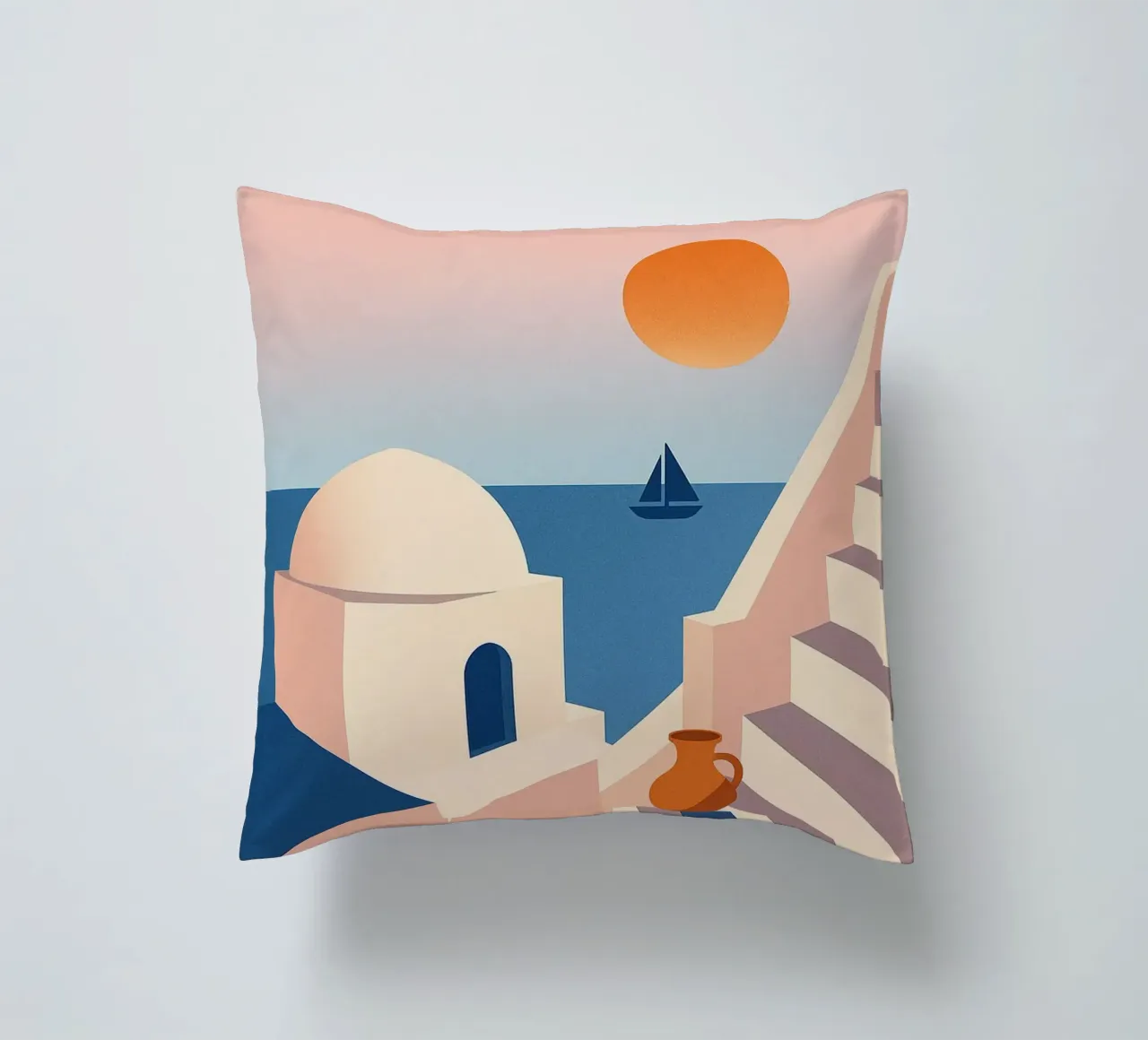 SANTORIN - I passi per la fuga cuscino da JETLAG | affiches voyage