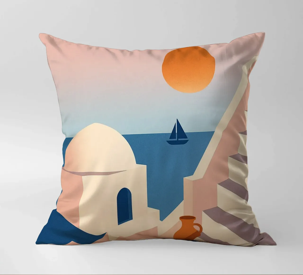 SANTORIN - I passi per la fuga cuscino da JETLAG | affiches voyage