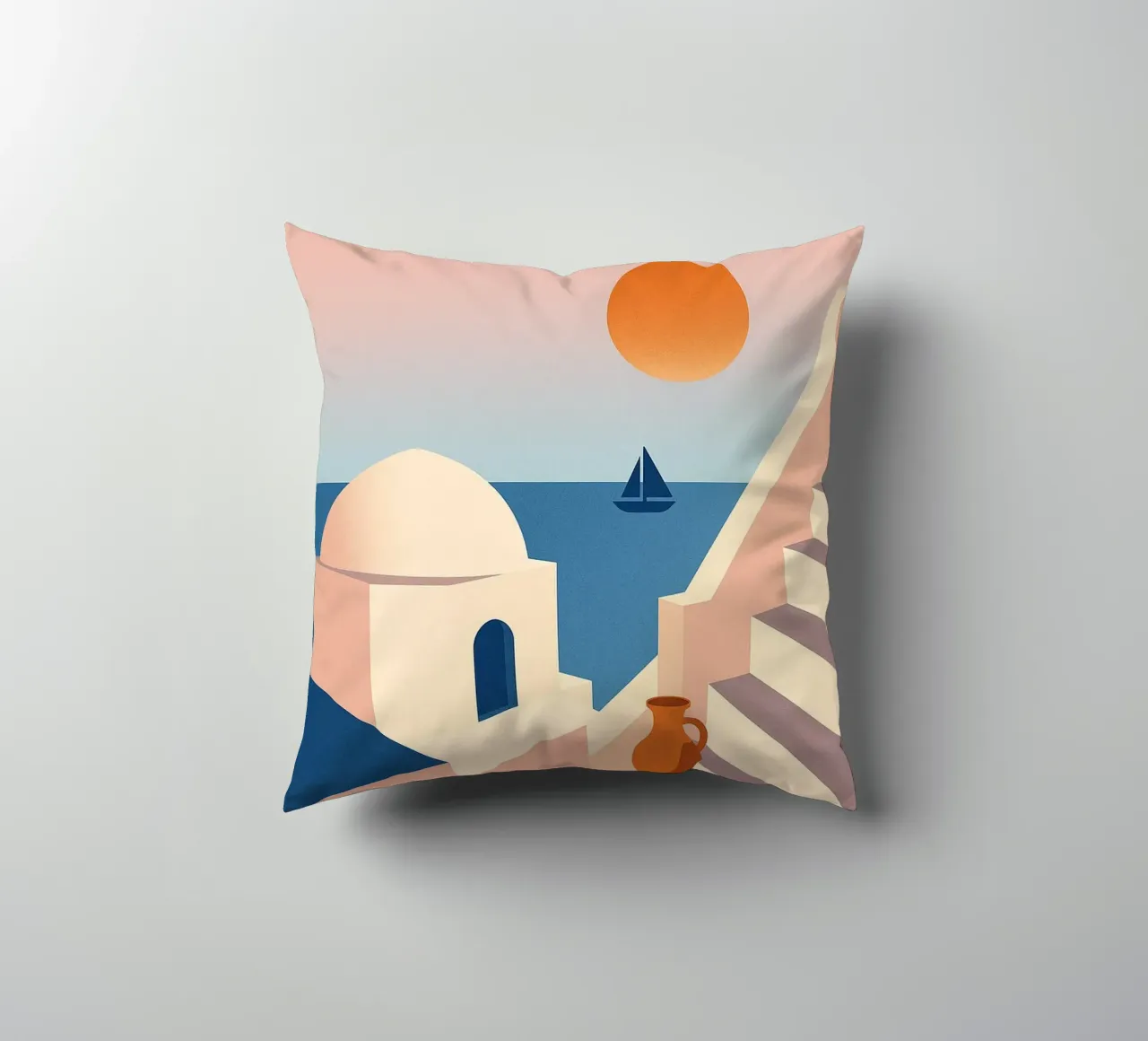 SANTORIN - I passi per la fuga cuscino da JETLAG | affiches voyage