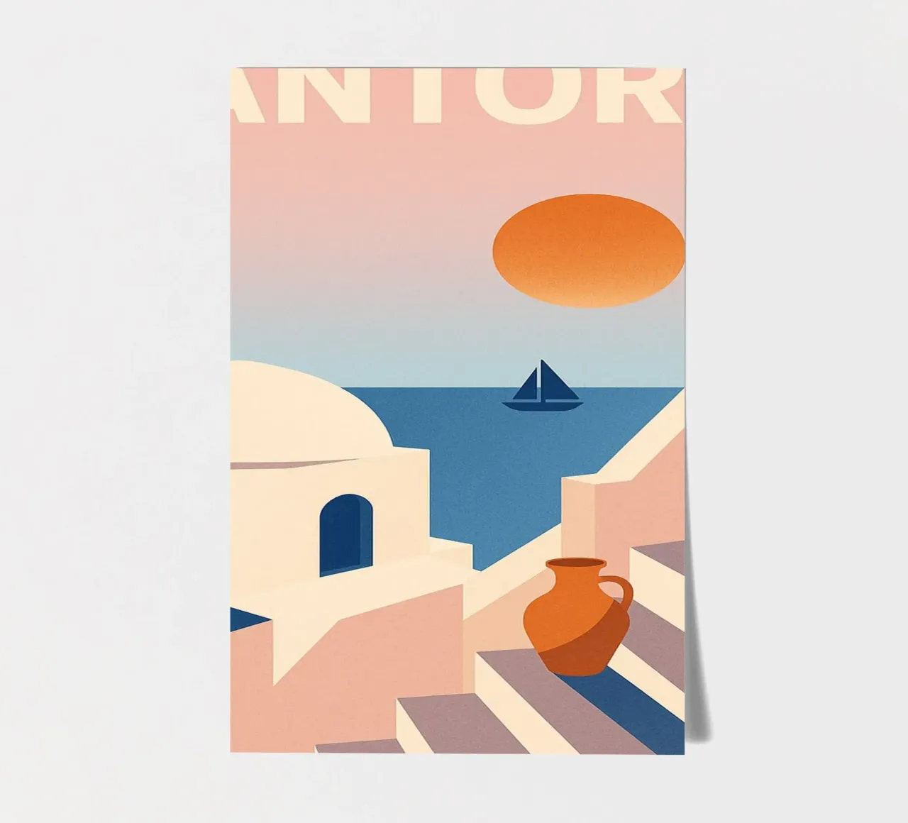 SANTORIN - I passi per la fuga foglio adesivo da JETLAG | affiches voyage
