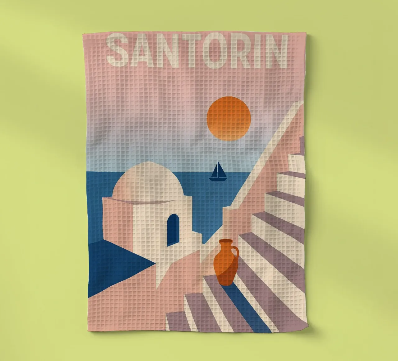 SANTORIN - I passi per la fuga canovaccio da cucina da JETLAG | affiches voyage