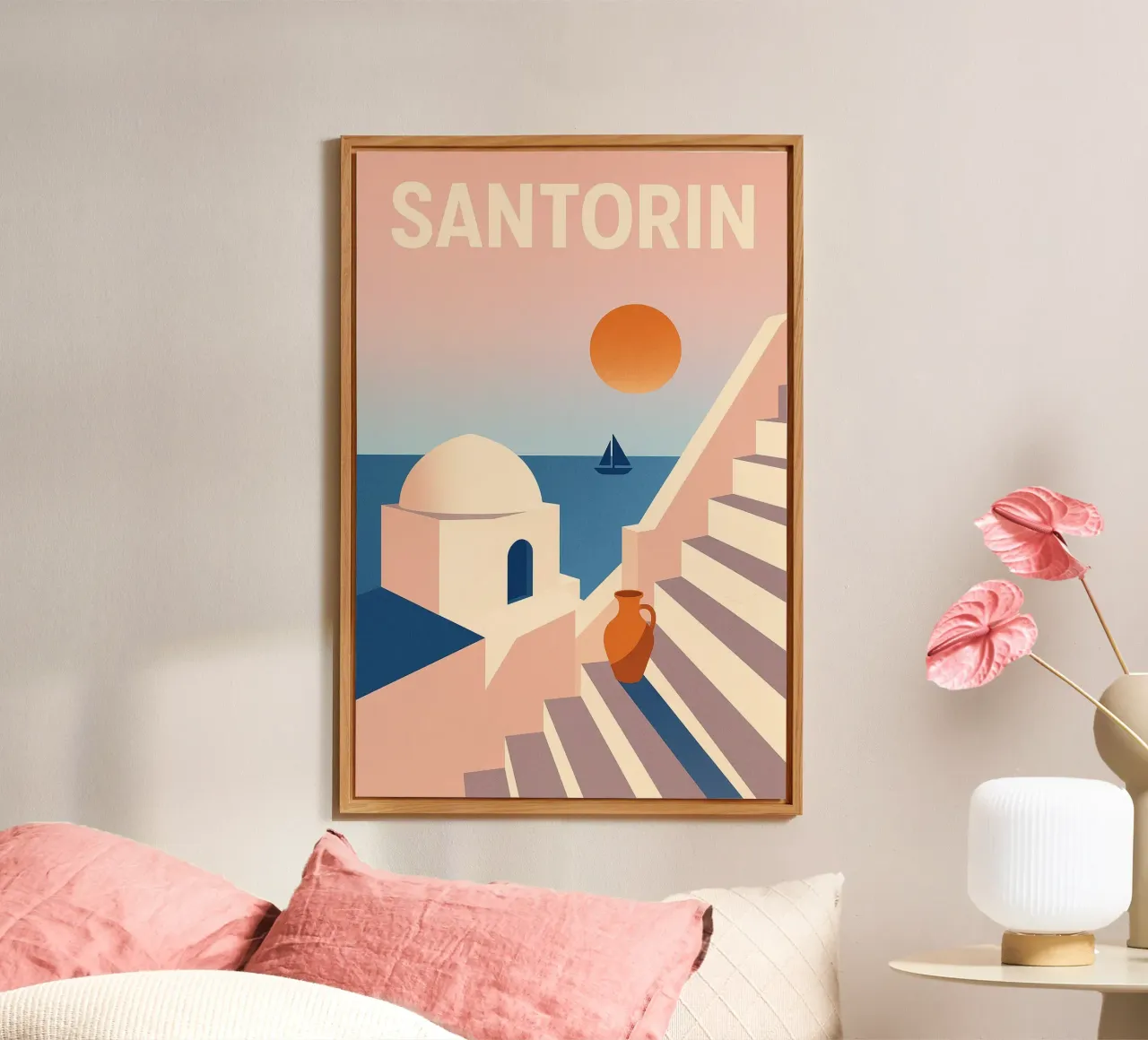 SANTORIN - I passi per la fuga alluminio dibond da JETLAG | affiches voyage