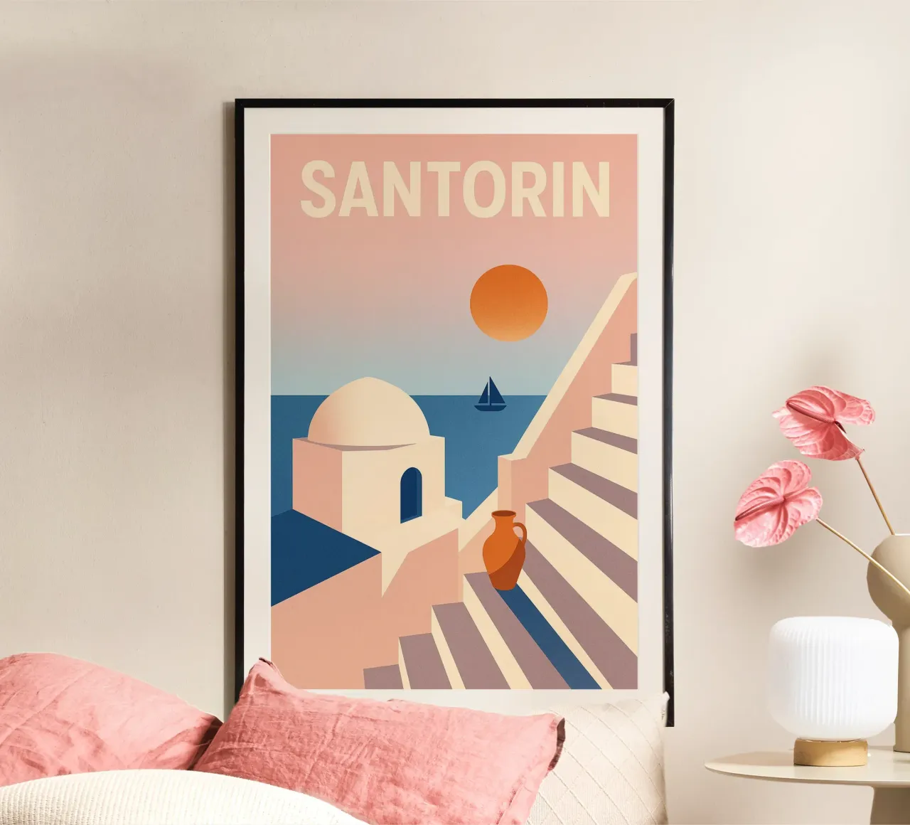SANTORIN - I passi per la fuga carta hahnemühle da JETLAG | affiches voyage