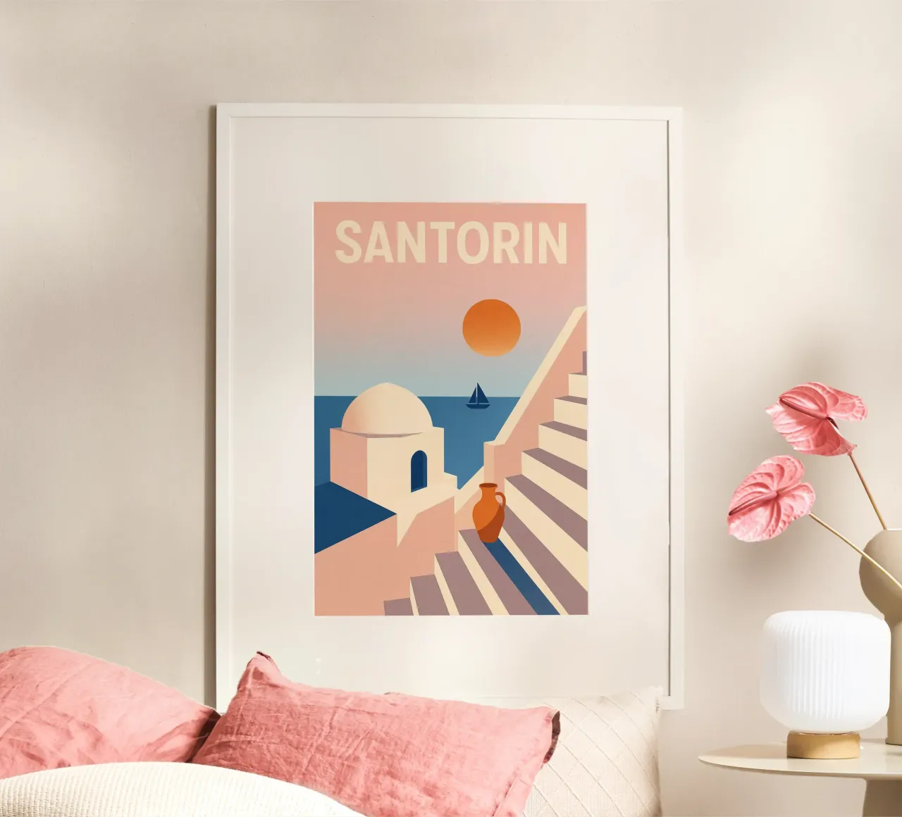 SANTORIN - I passi per la fuga carta hahnemühle da JETLAG | affiches voyage