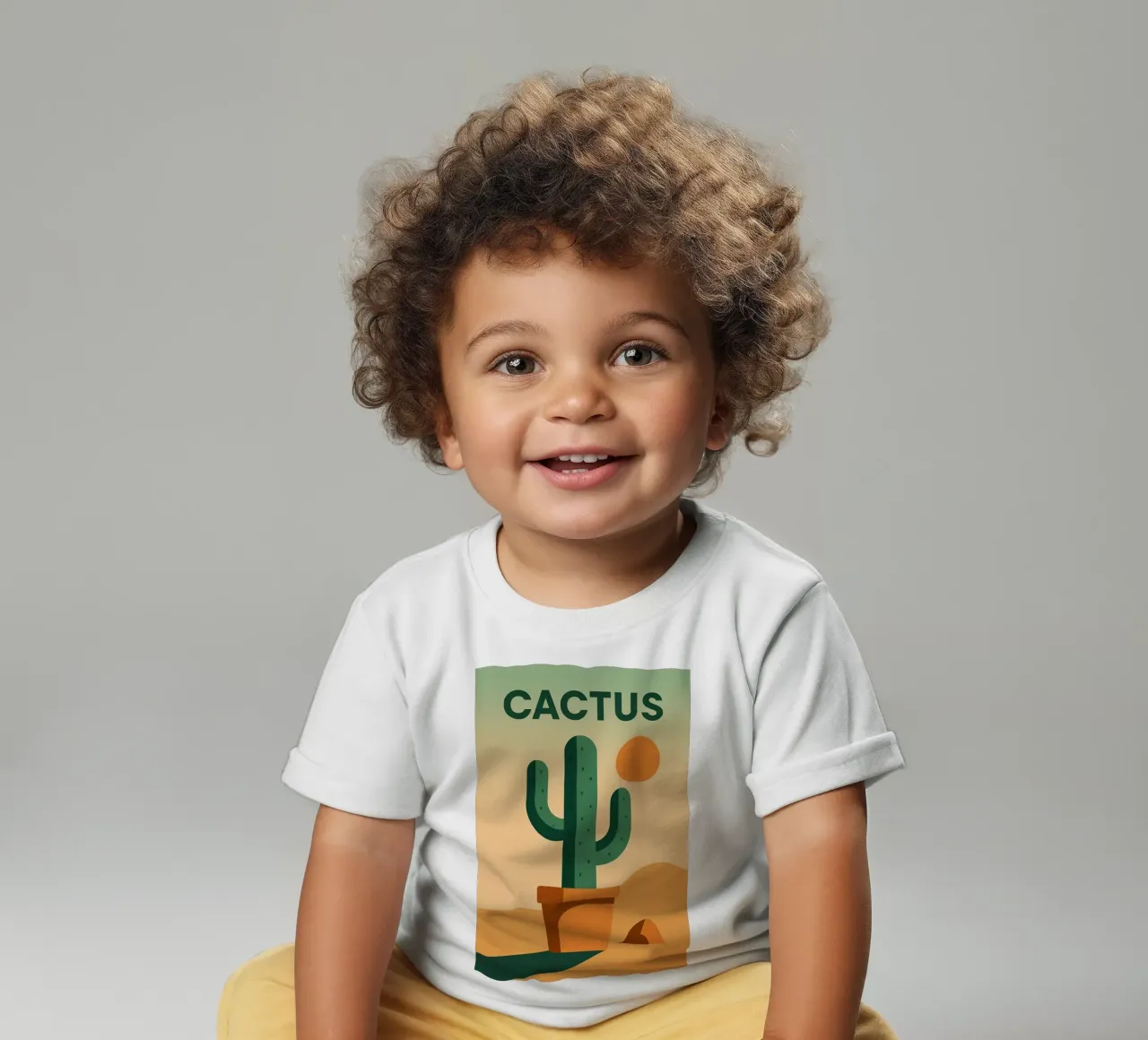 CACTUS - Minimalismo caldo e deserto grafico maglietta neonato da JETLAG | affiches voyage