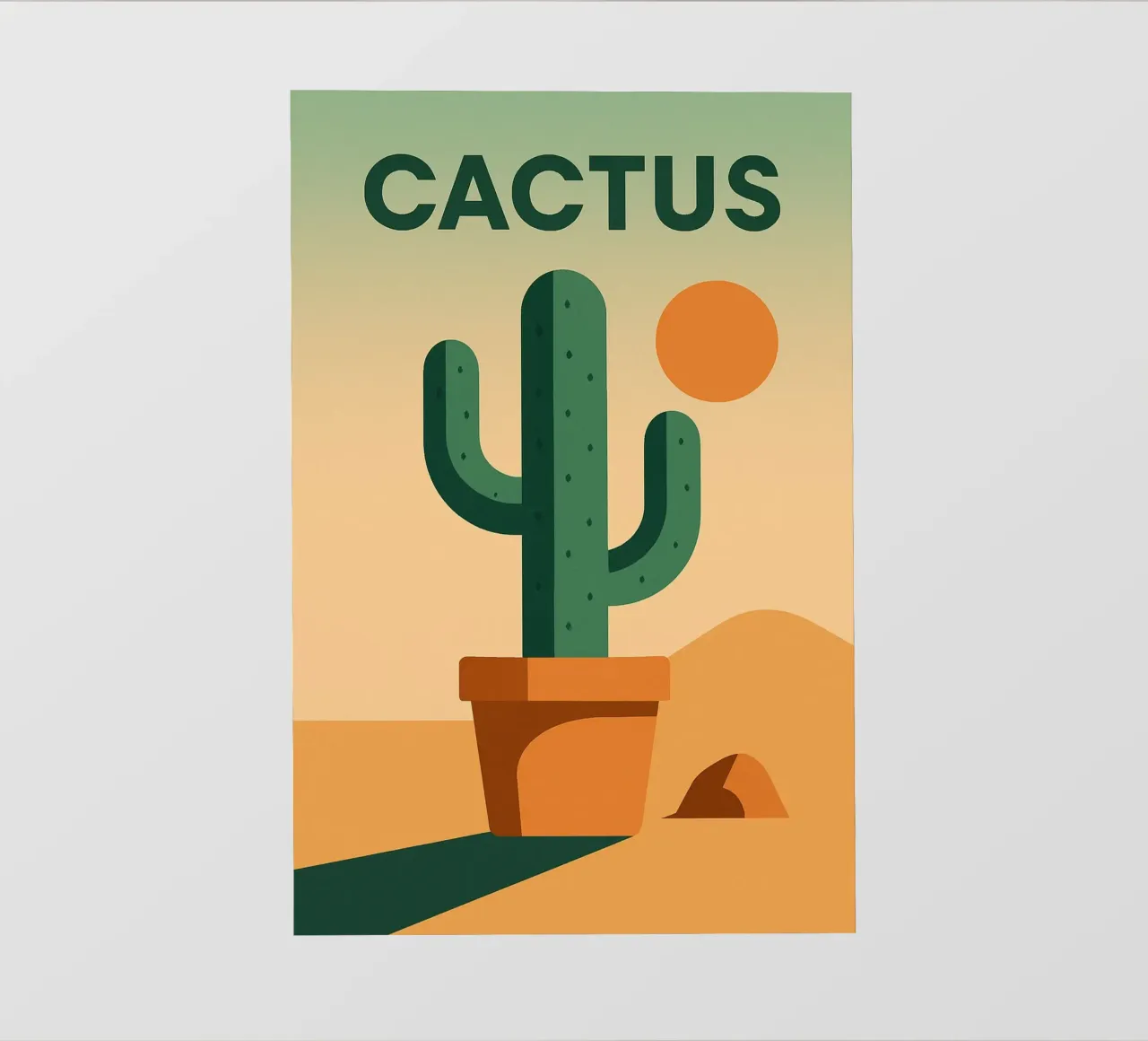 CACTUS - Minimalismo caldo e deserto grafico telo in pvc da JETLAG | affiches voyage