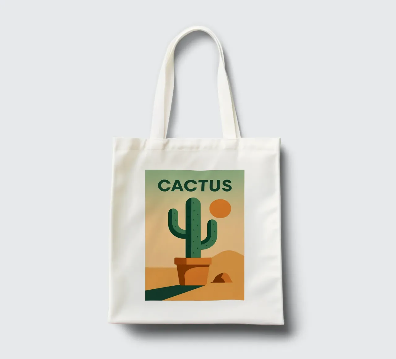 CACTUS - Warm minimalism and graphic desert tote bag by JETLAG | affiches voyage