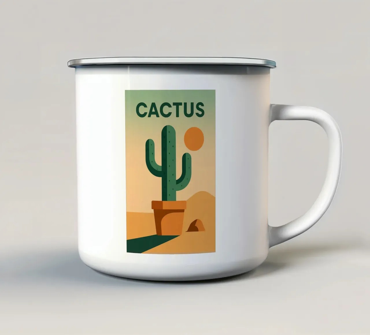 CACTUS - Minimalismo caldo e deserto grafico tazza in smalto da JETLAG | affiches voyage