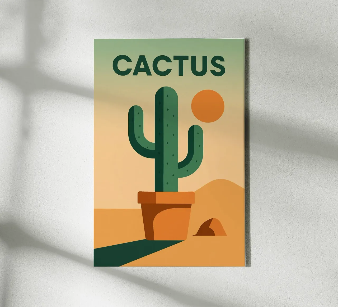 CACTUS - Warm minimalism and graphic desert canvas with Floater frame by JETLAG | affiches voyage