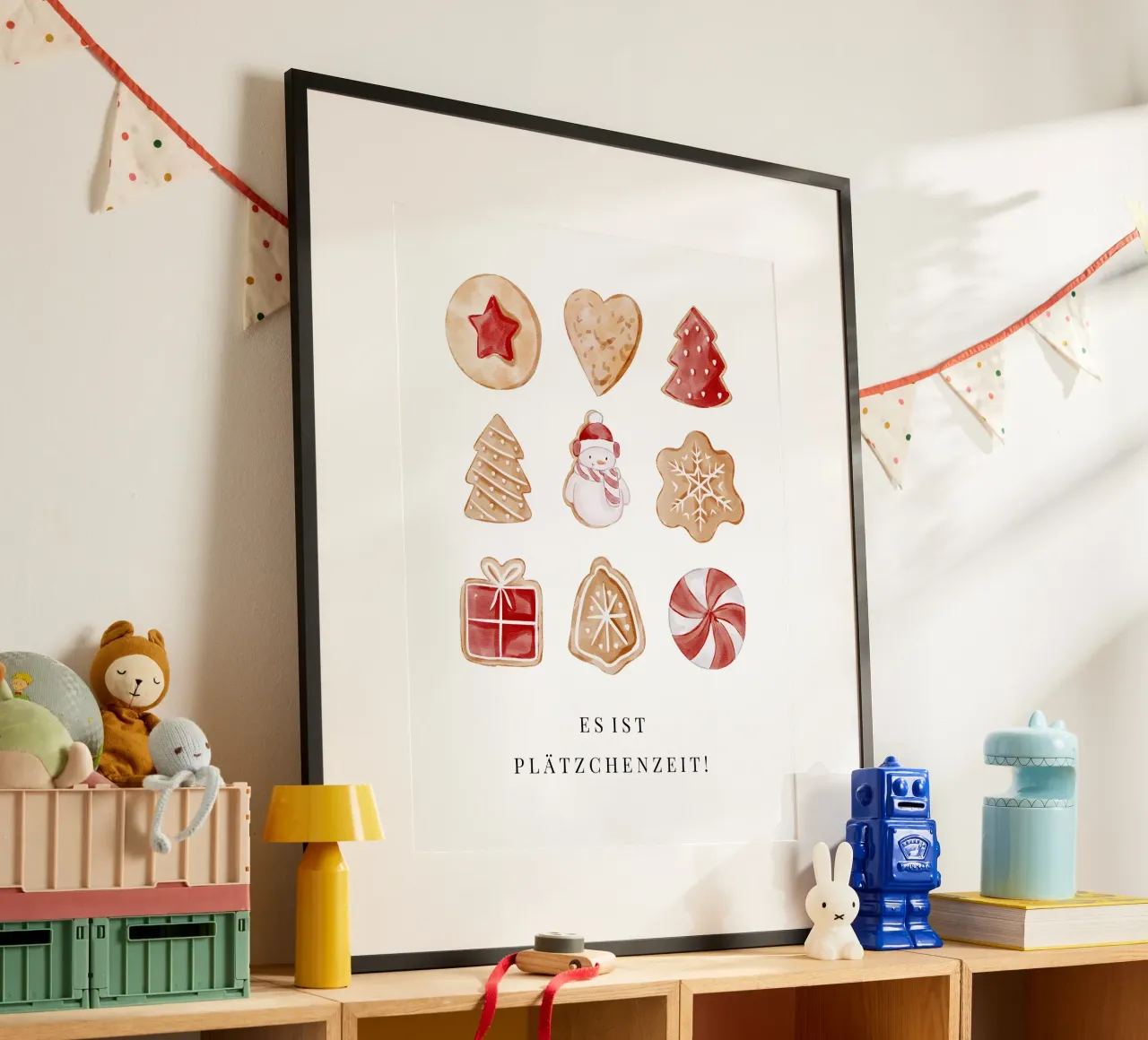 Plätzchen poster con telaio in legno da Kartenliebe