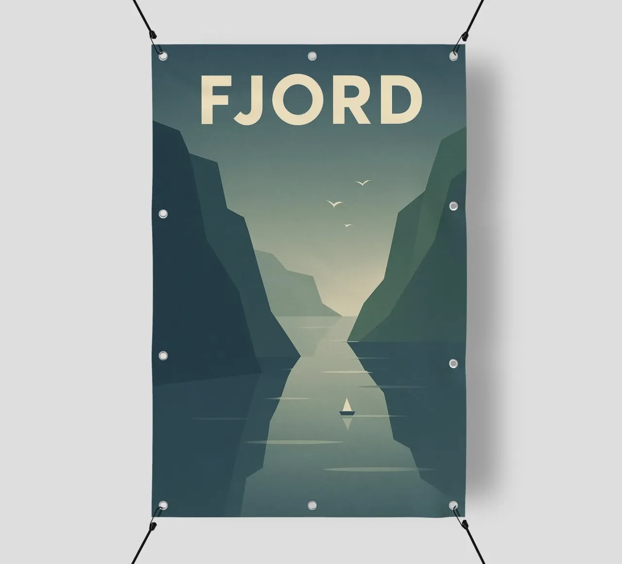 FJORD - La maestosa calma del Nord telo in pvc da JETLAG | affiches voyage