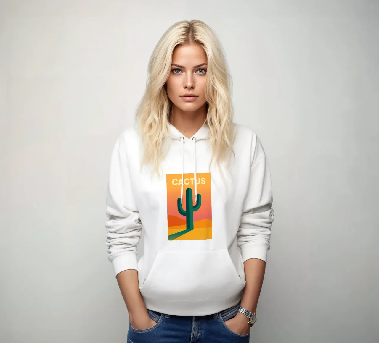 CACTUS - Il potere grafico del deserto felpa con cappuccio da JETLAG | affiches voyage