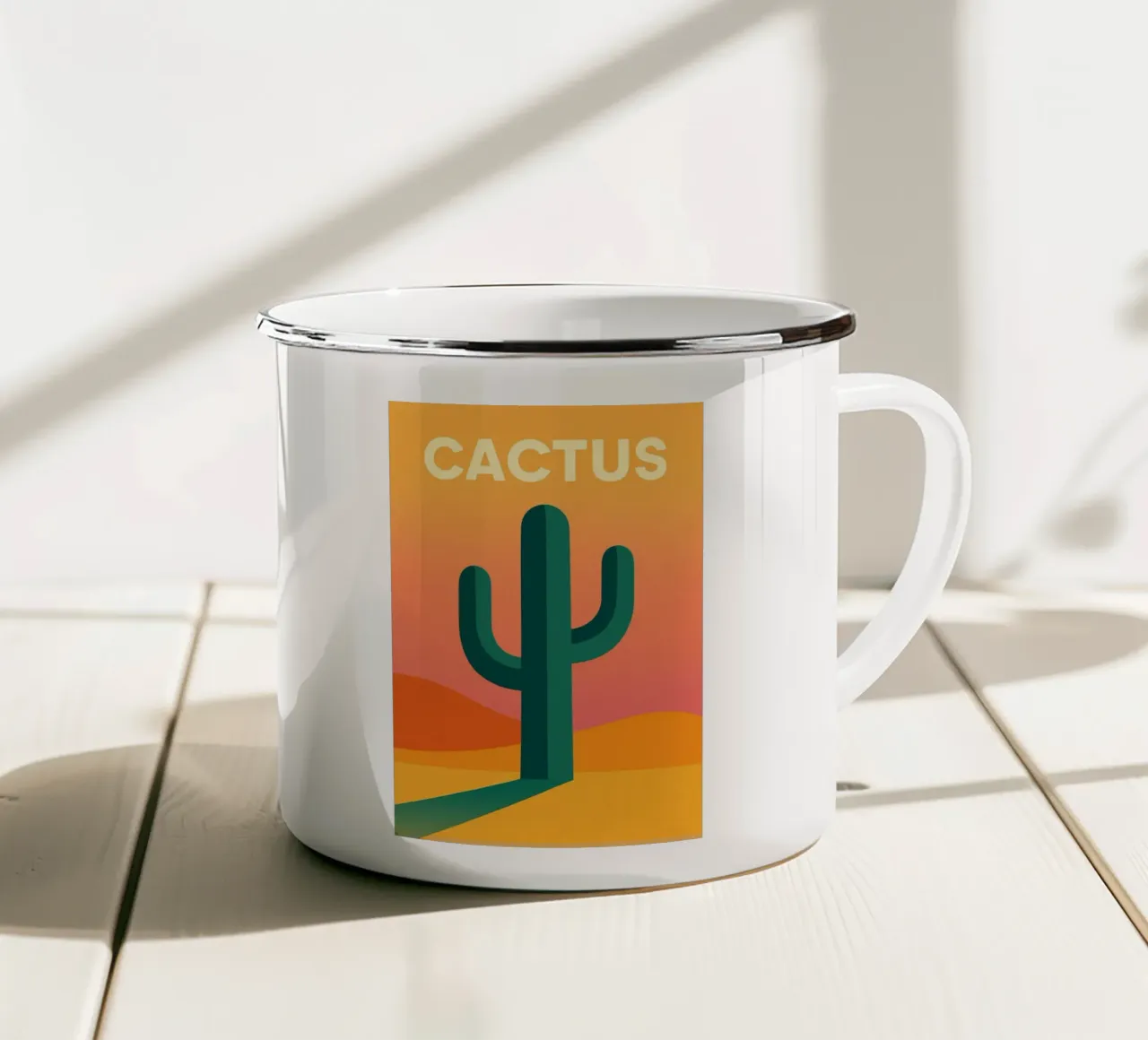 CACTUS - Il potere grafico del deserto tazza in smalto da JETLAG | affiches voyage