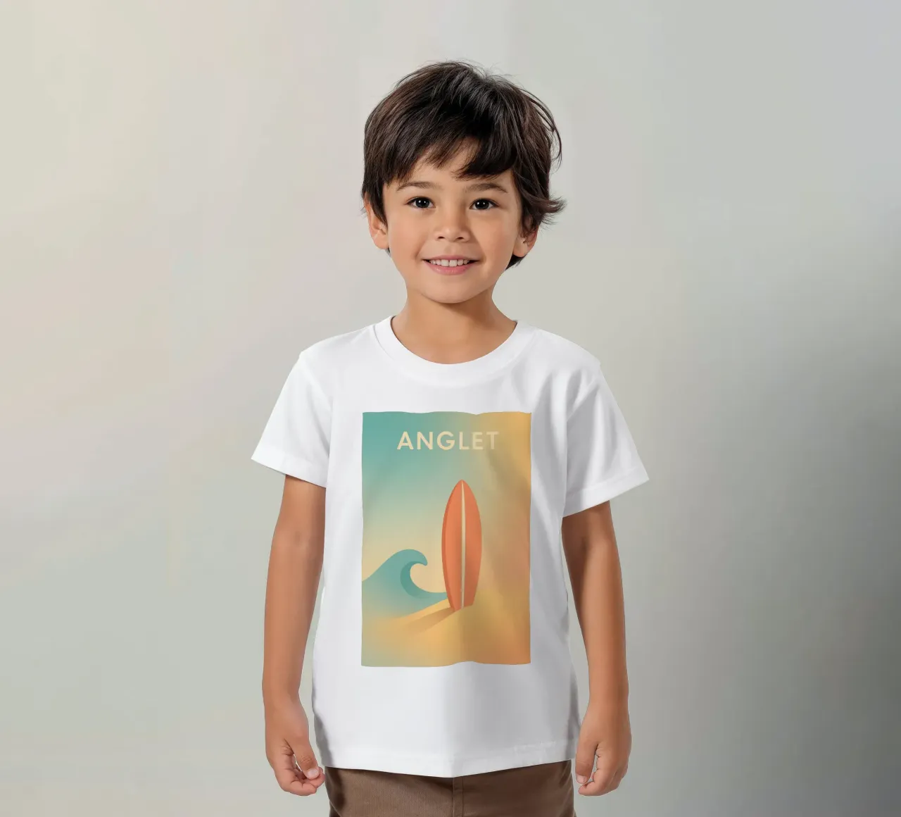 ANGLET - Surf e sabbia soffice t-shirt bambini da JETLAG | affiches voyage