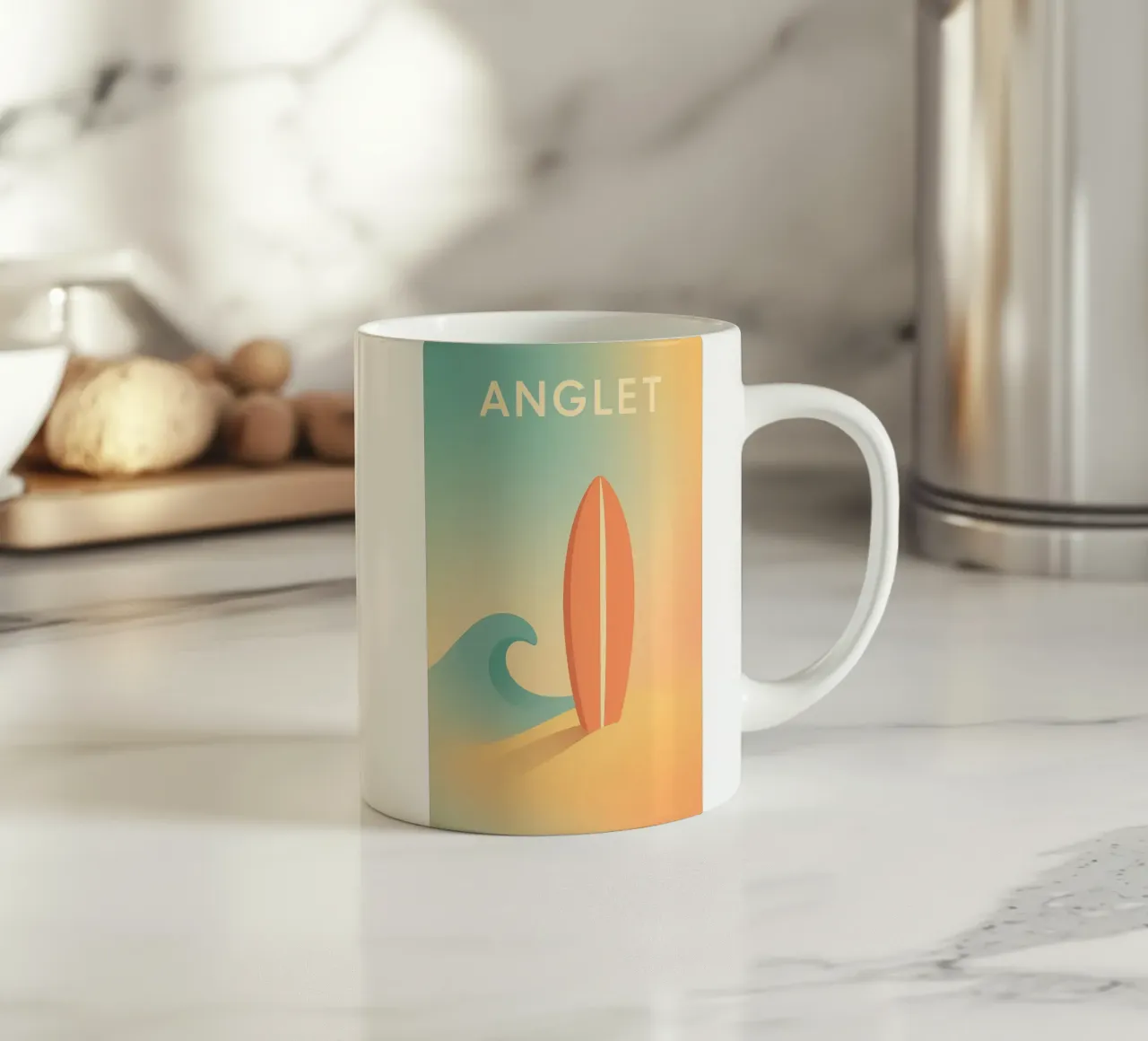 ANGLET - Surf e sabbia soffice tazza in ceramica da JETLAG | affiches voyage