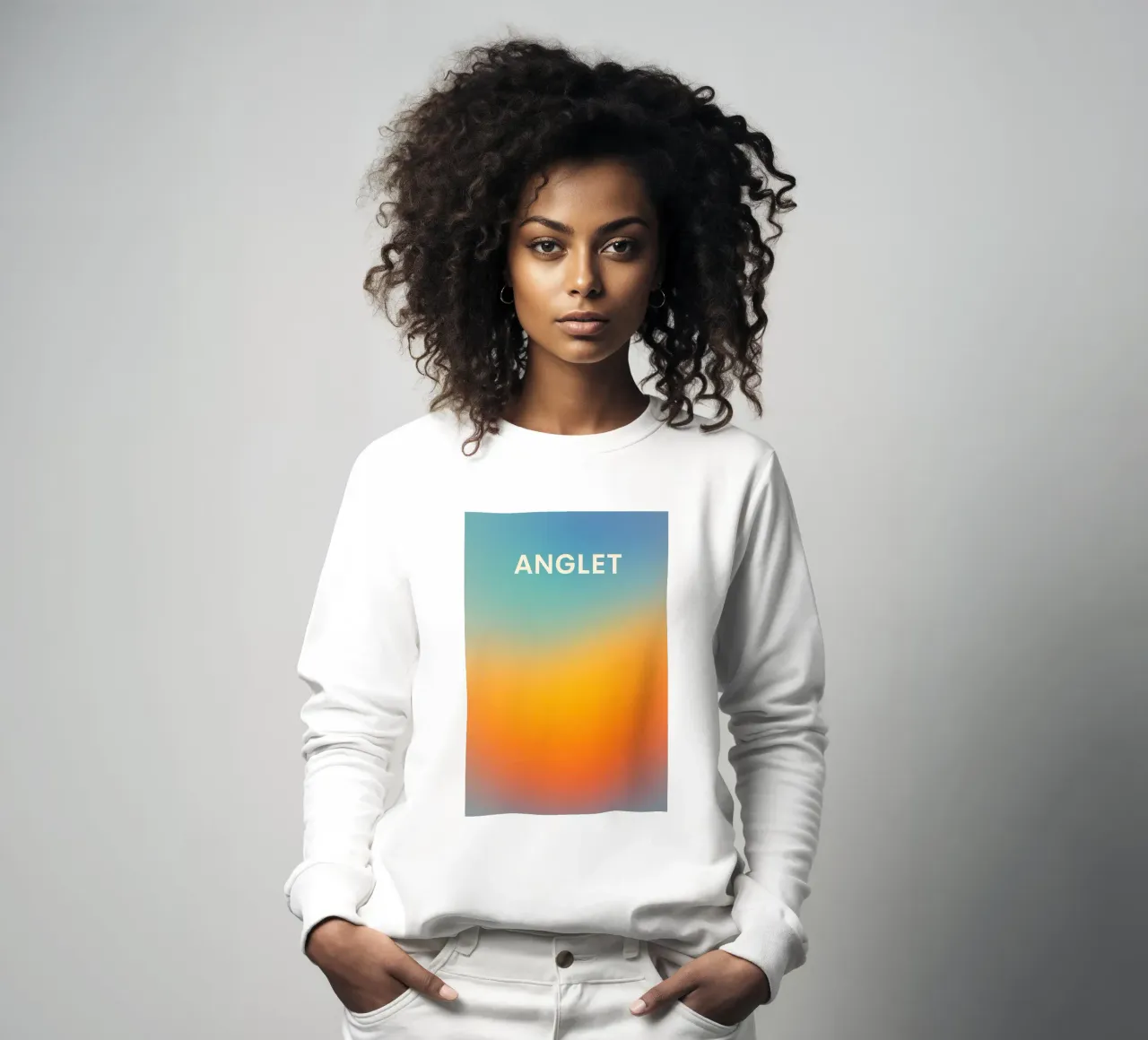 ANGLET - The gradient of a dreamy Basque coastline sweatshirt by JETLAG | affiches voyage