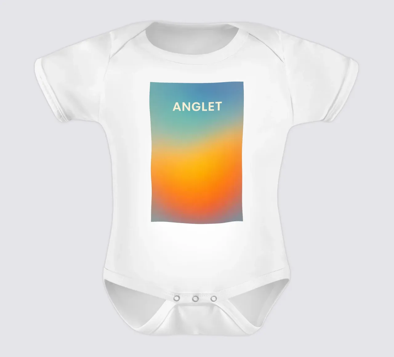 ANGLET - The gradient of a dreamy Basque coastline short-sleeve baby romper by JETLAG | affiches voyage