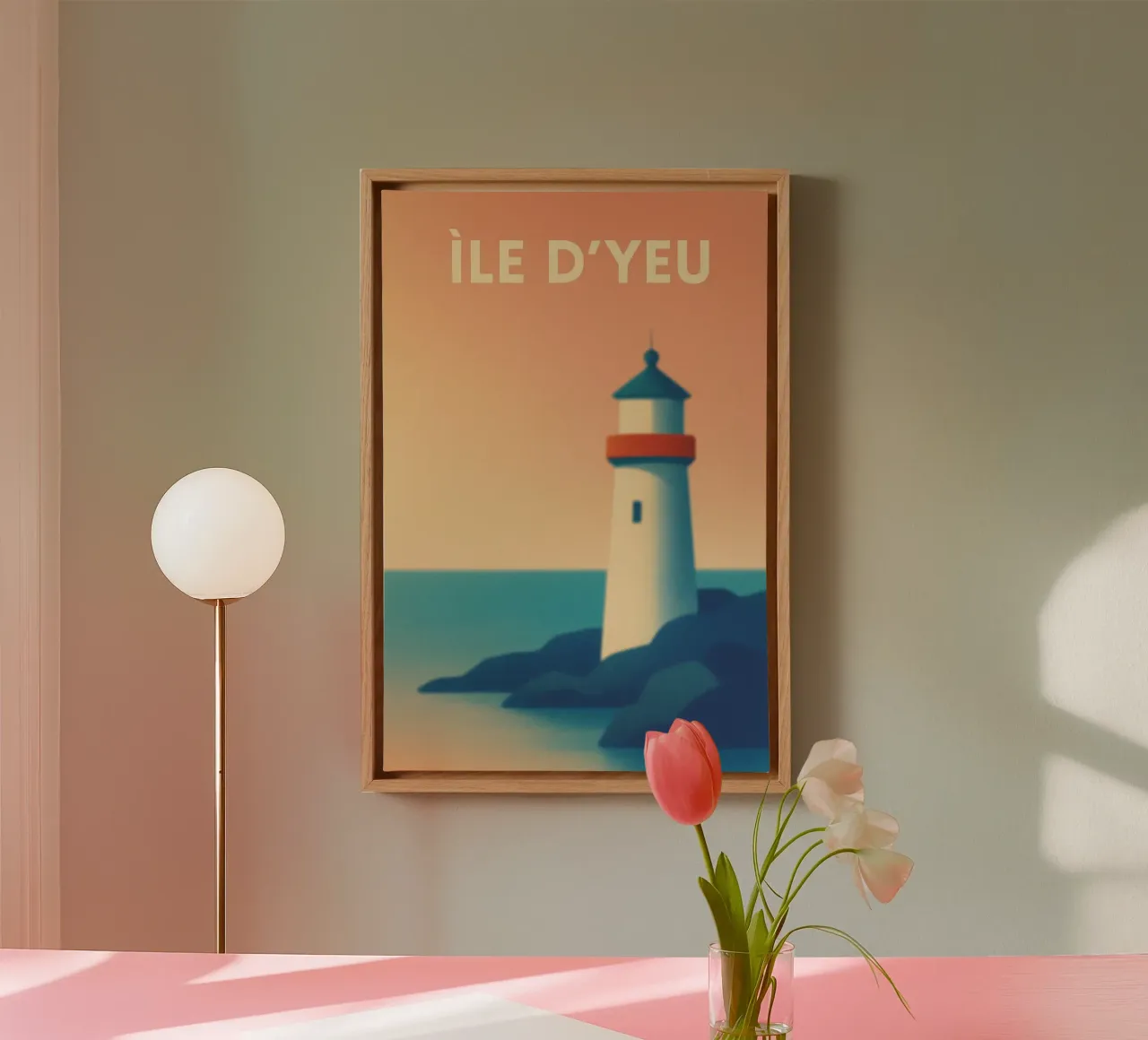 ÎLE D'YEU - The lighthouse at the end of the world canvas with Floater frame by JETLAG | affiches voyage