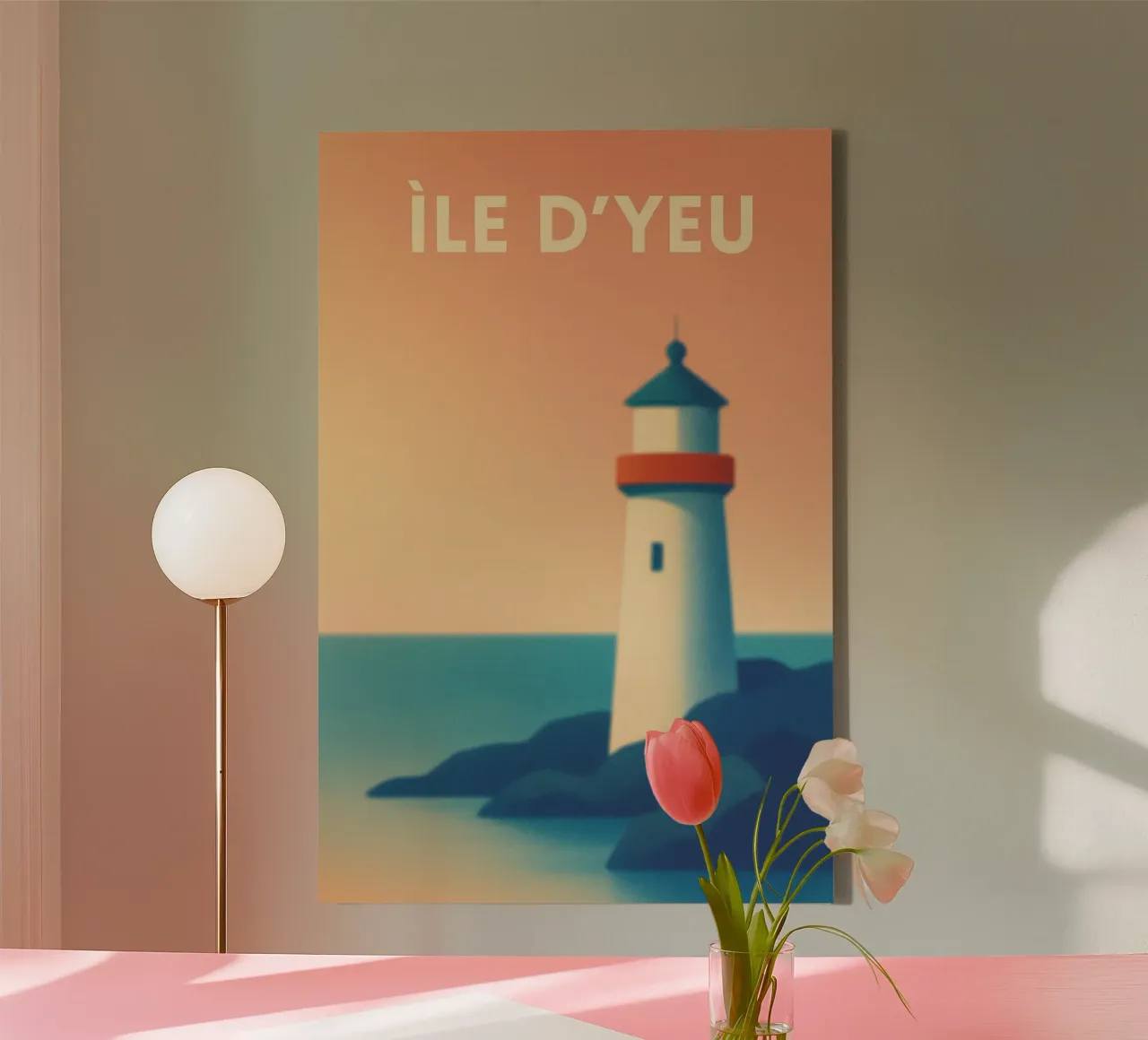 ÎLE D'YEU - The lighthouse at the end of the world canvas with Floater frame by JETLAG | affiches voyage