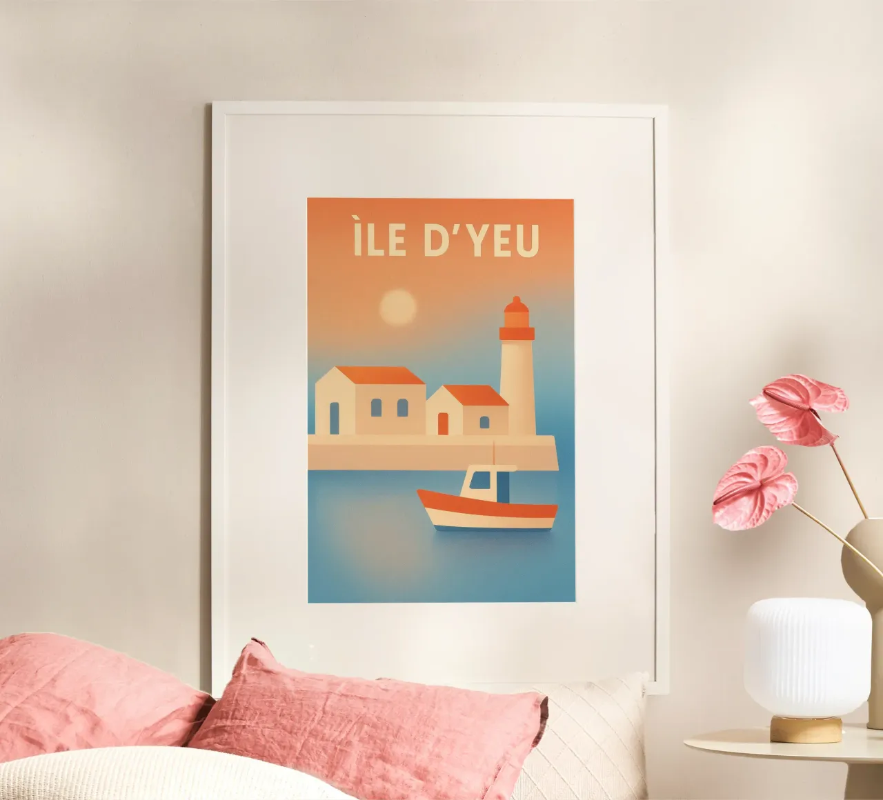 ÎLE D'YEU - Un porto tranquillo al sole carta hahnemühle da JETLAG | affiches voyage