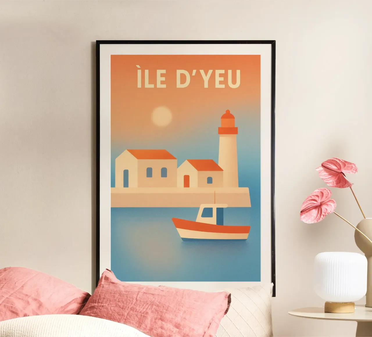 ÎLE D'YEU - Un porto tranquillo al sole carta hahnemühle da JETLAG | affiches voyage